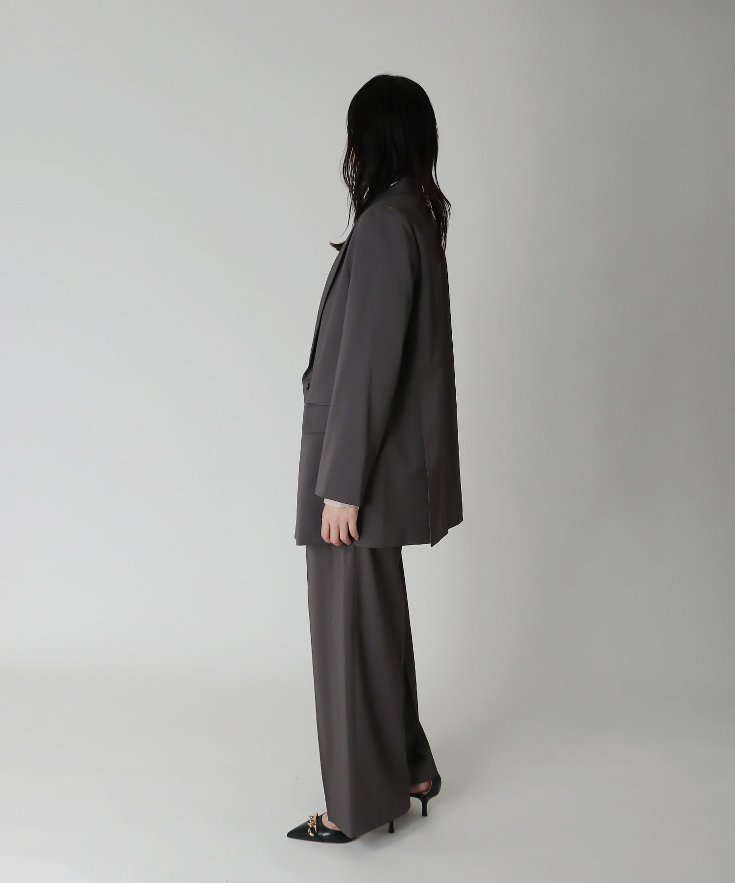 ＜B7＞twill wide pants