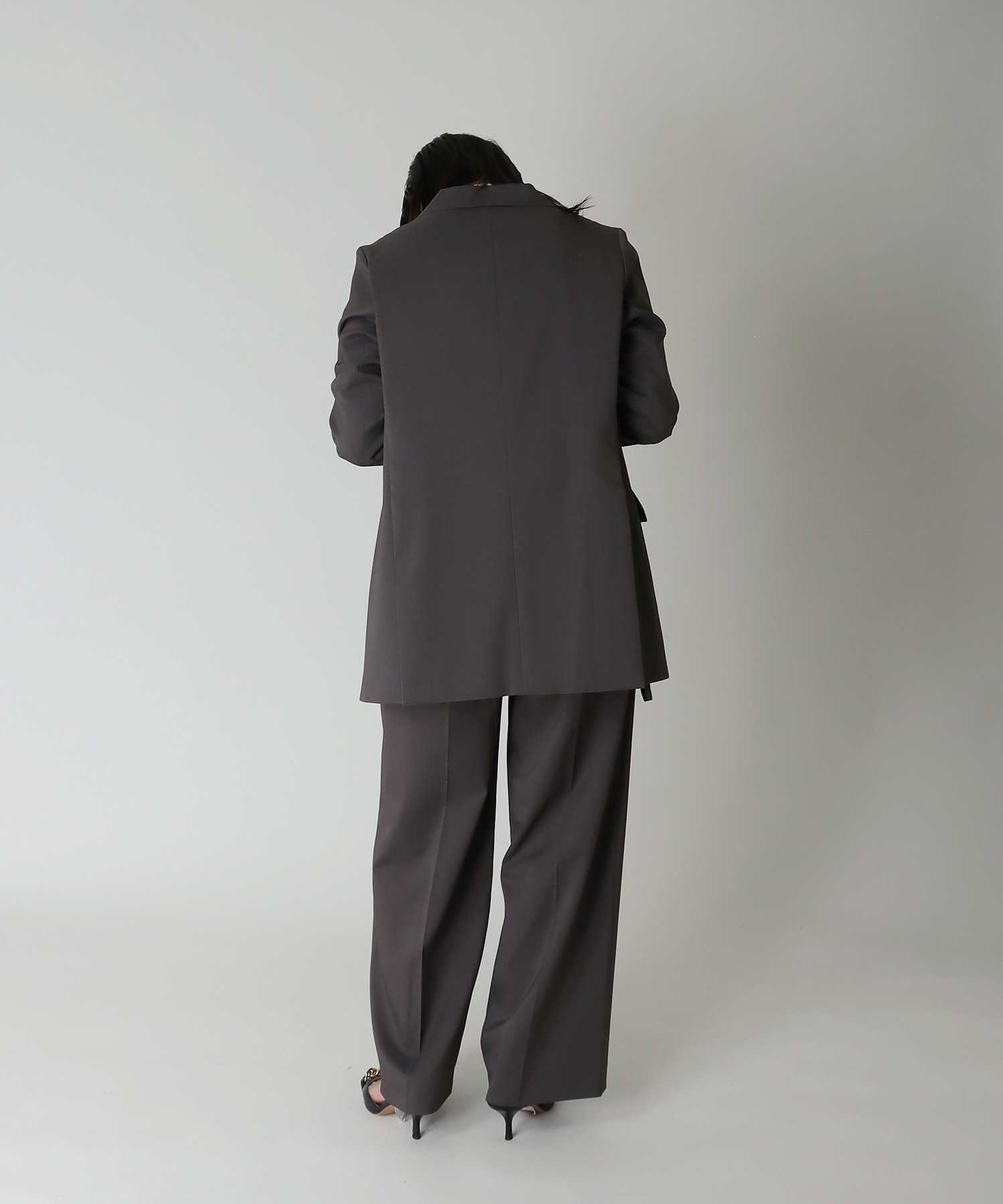 ＜B7＞twill wide pants