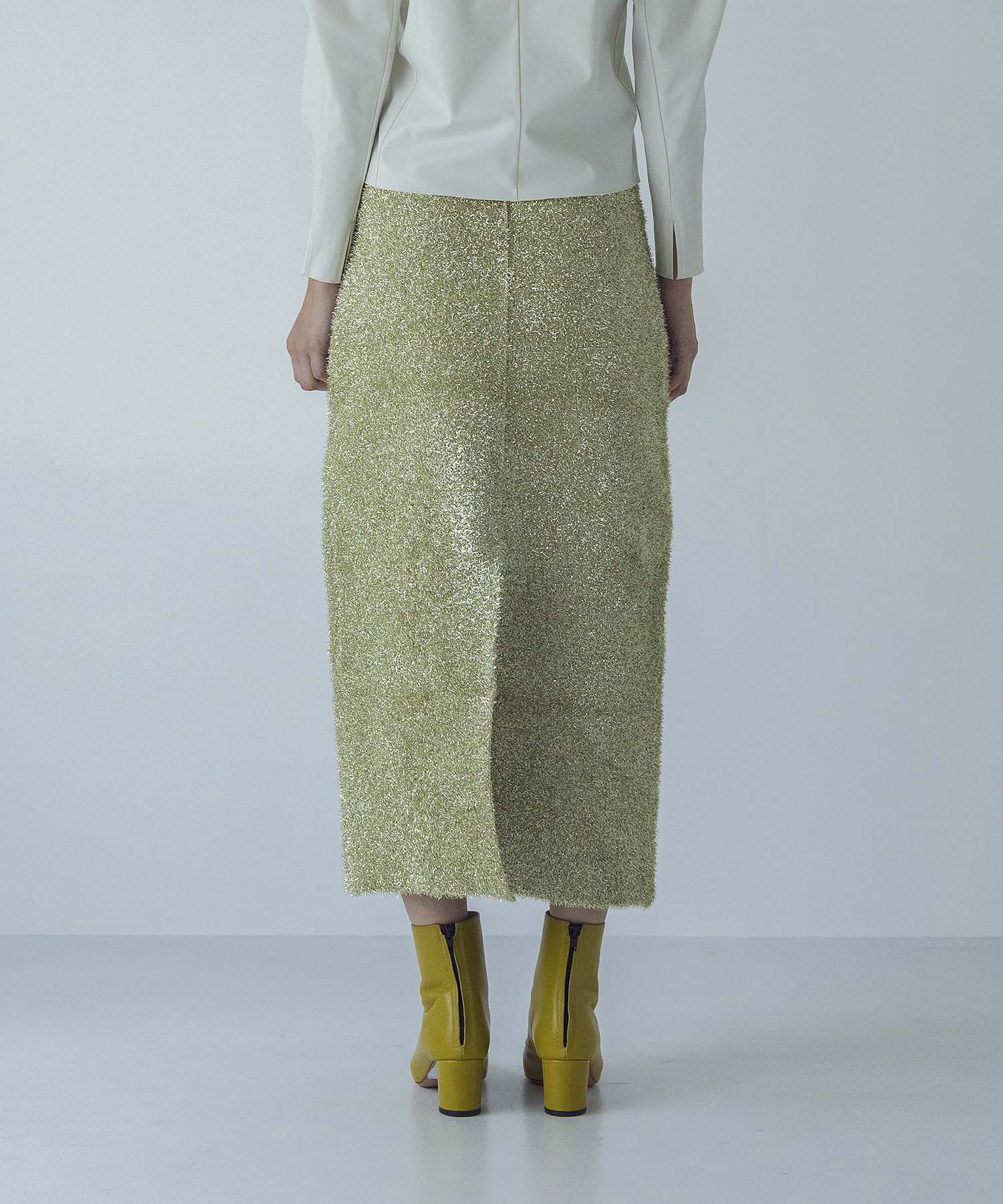 ＜VENIT＞metallic shaggy skirt