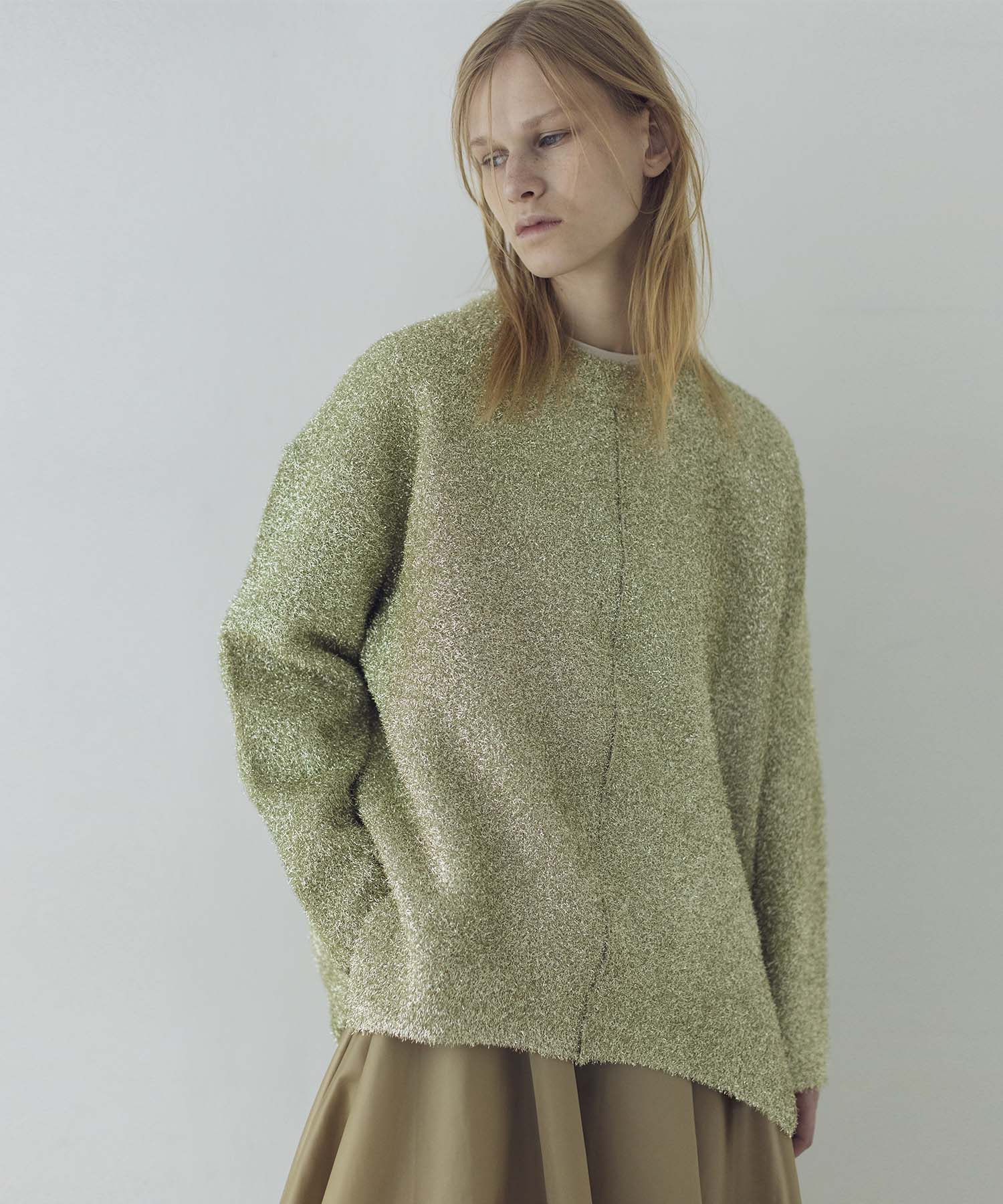 ＜VENIT＞metallic shaggy pullover