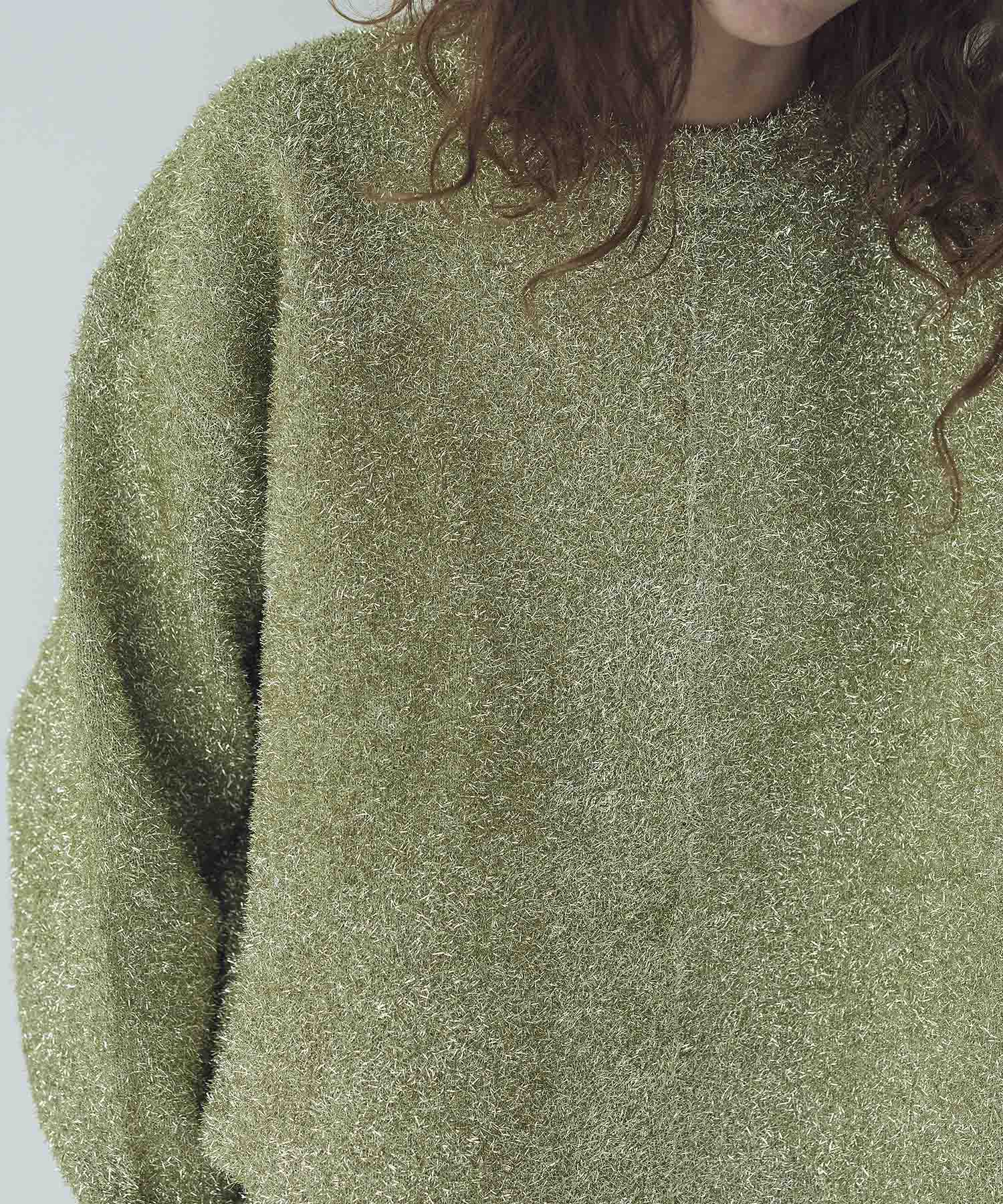 ＜VENIT＞metallic shaggy pullover