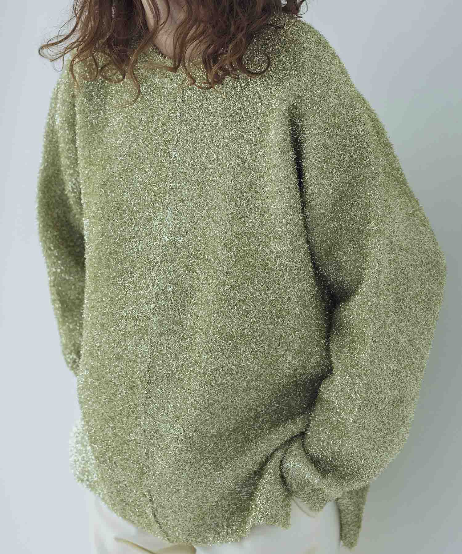 ＜VENIT＞metallic shaggy pullover