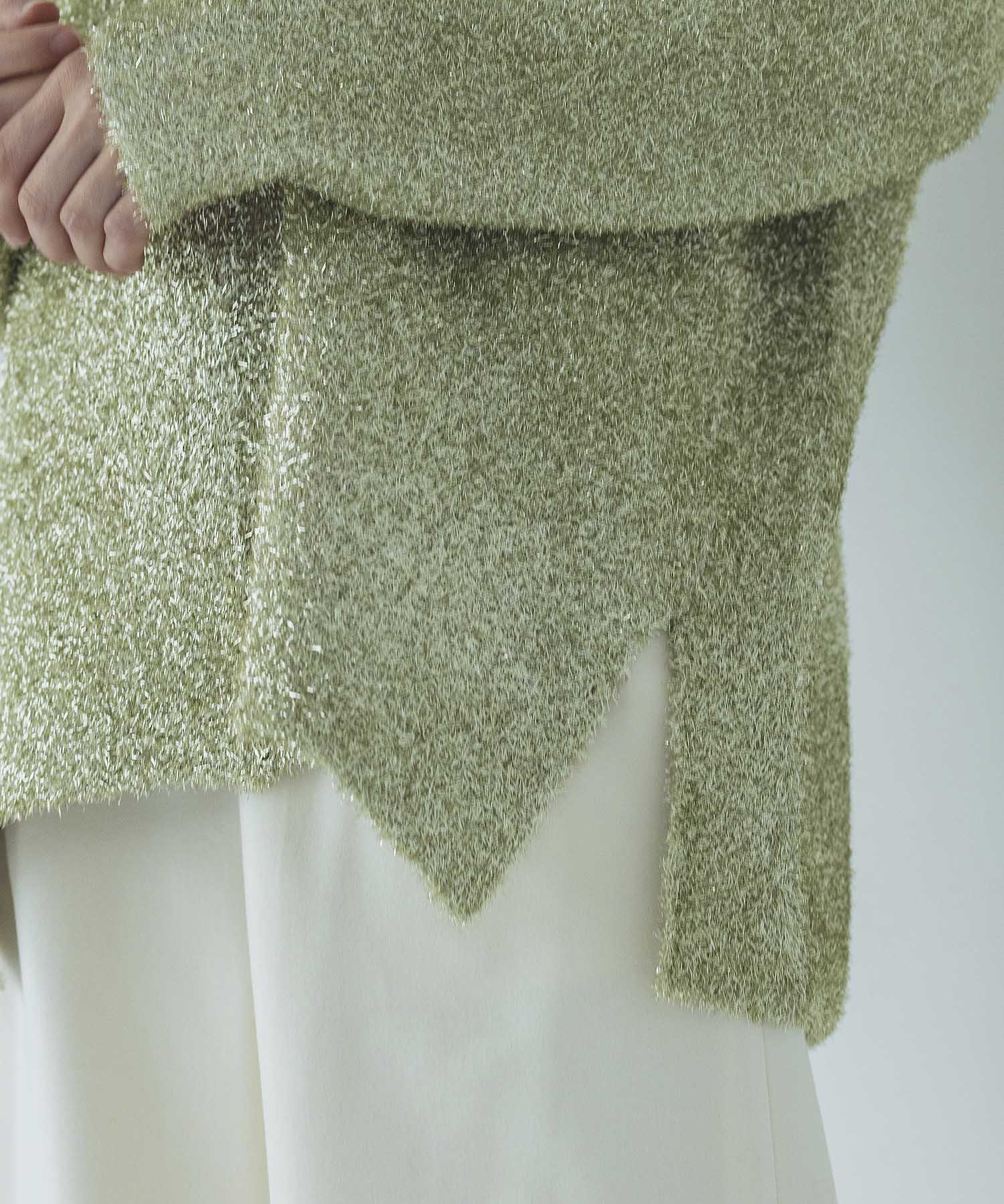 ＜VENIT＞metallic shaggy pullover