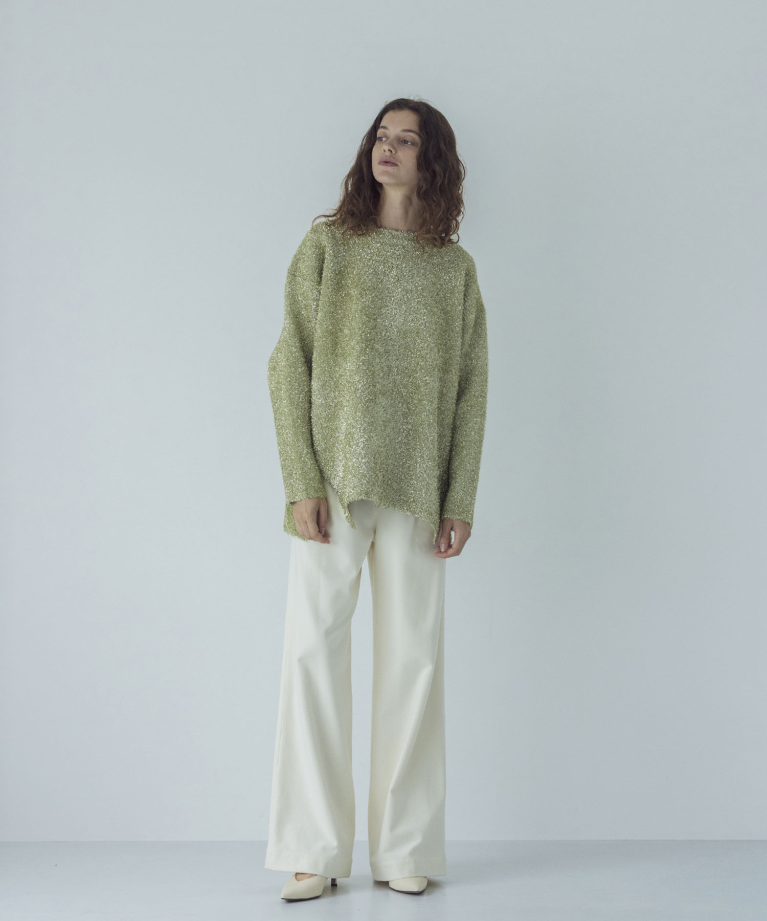 ＜VENIT＞metallic shaggy pullover