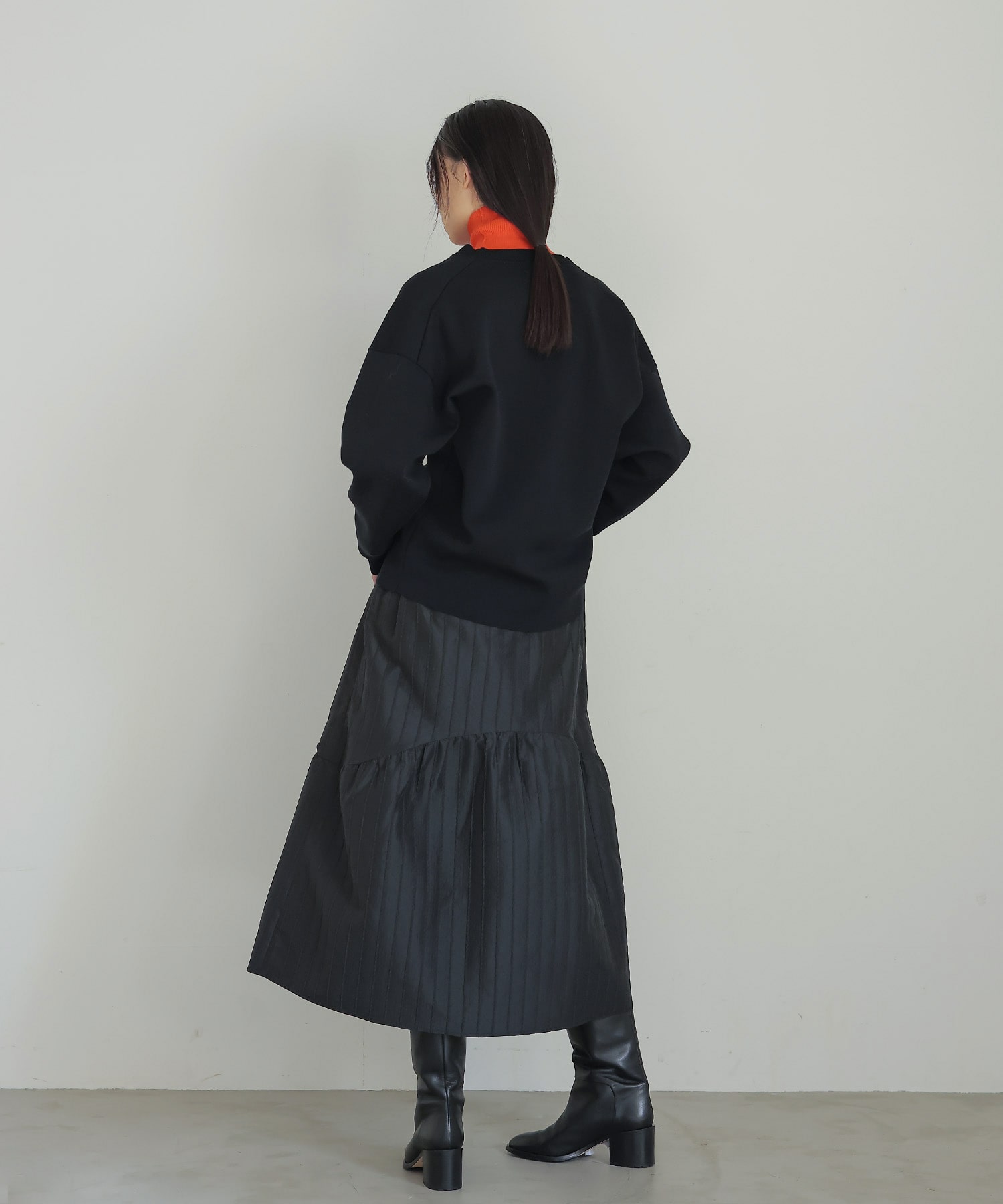 CADDITION＞stripe jacquard gather skirt | AND ON JIONE STORE