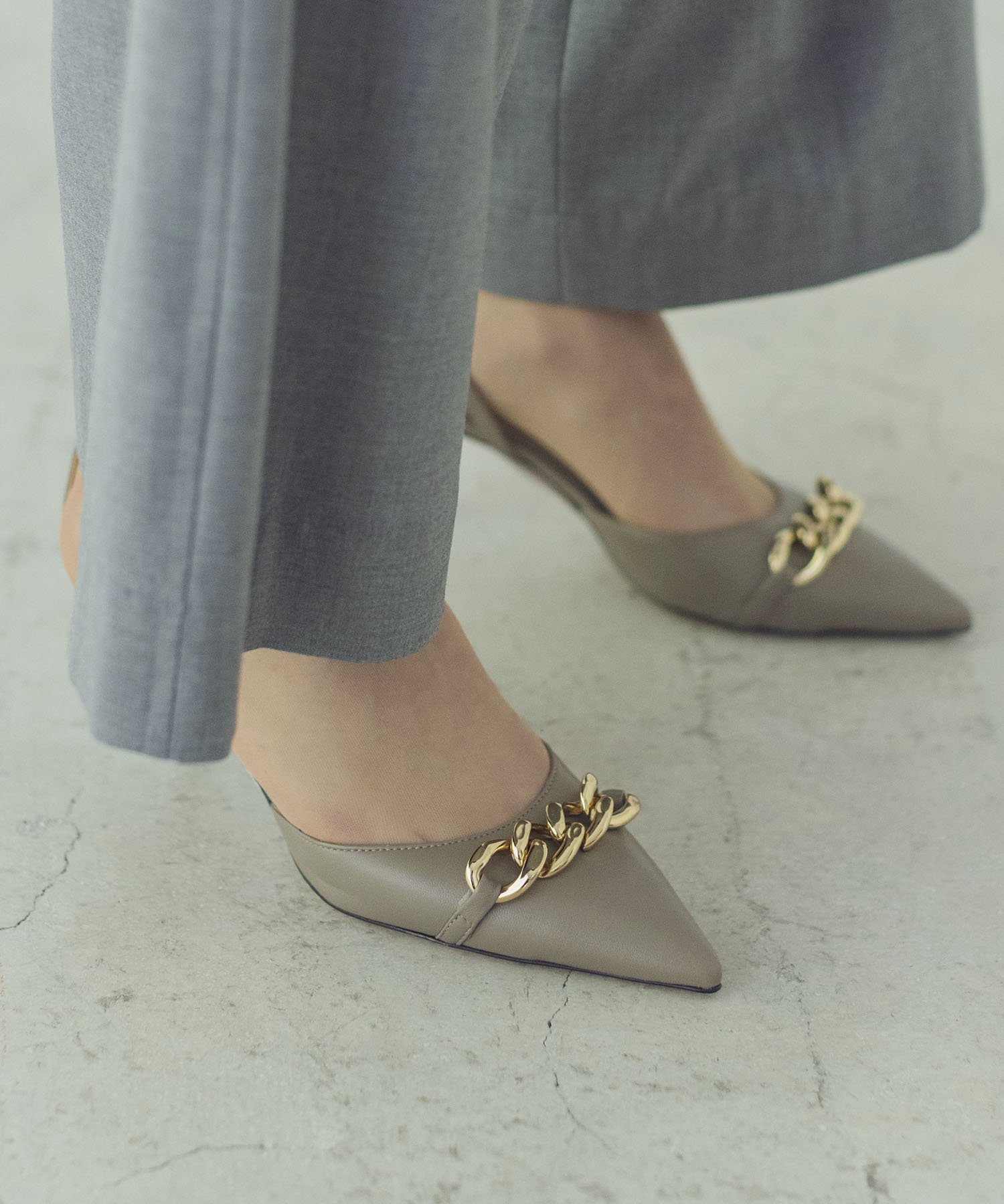 パンプス FABIO RUSCONI / GABRY chain design pointed heel pumps
