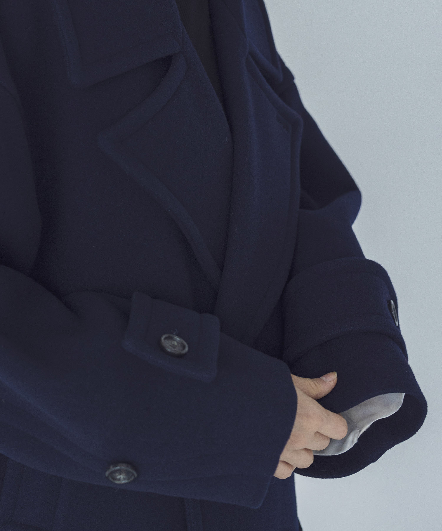 STUMBLY＞Melton/Boa Combination Pea Coat | AND ON JIONE STORE