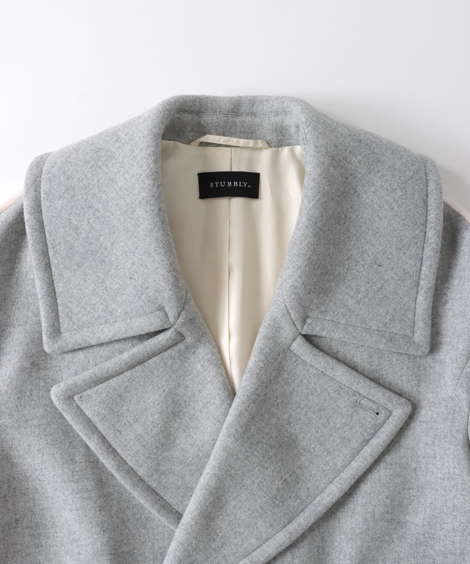 STUMBLY＞Melton/Boa Combination Pea Coat | AND ON JIONE STORE