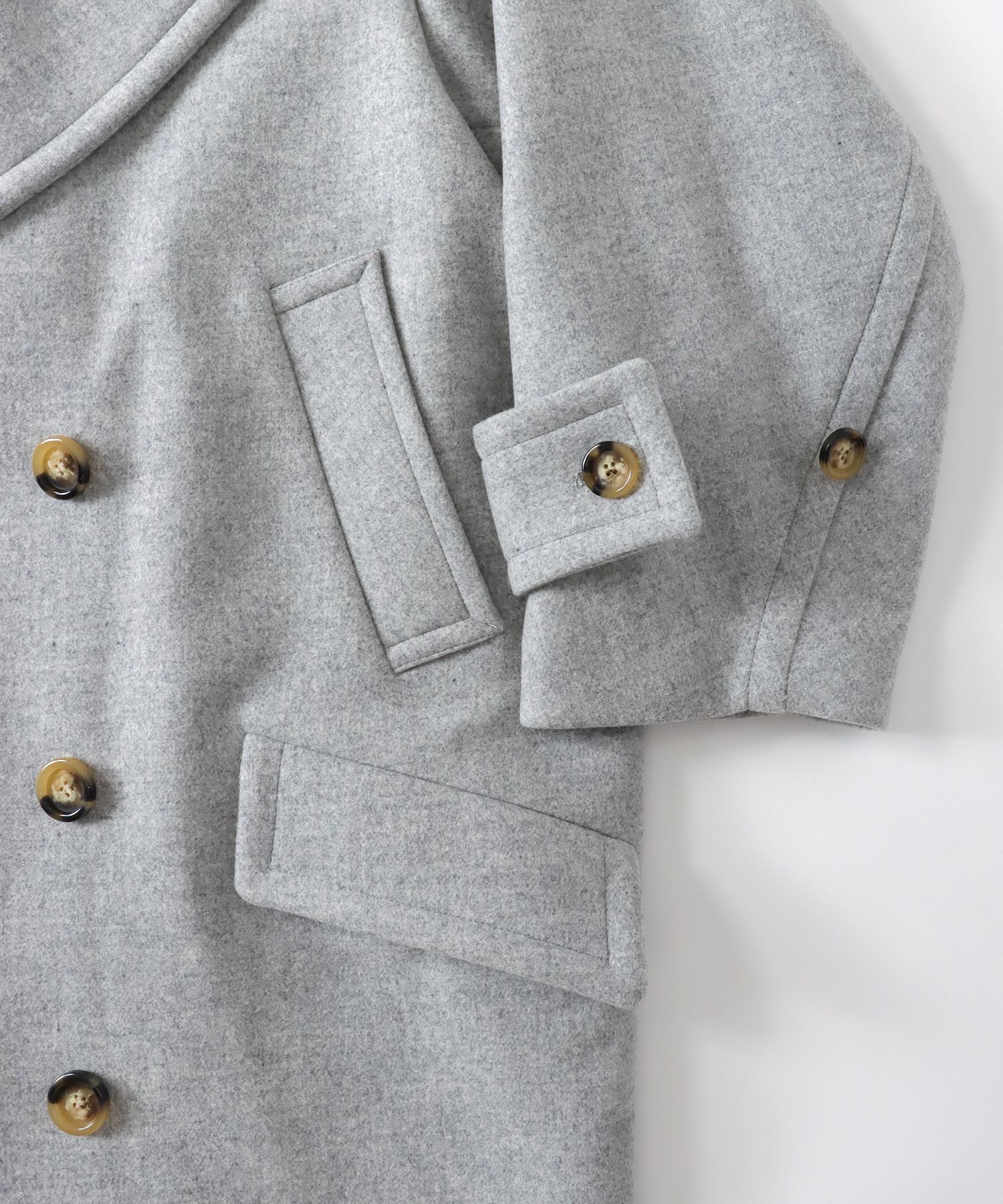 STUMBLY＞Melton/Boa Combination Pea Coat | AND ON JIONE STORE