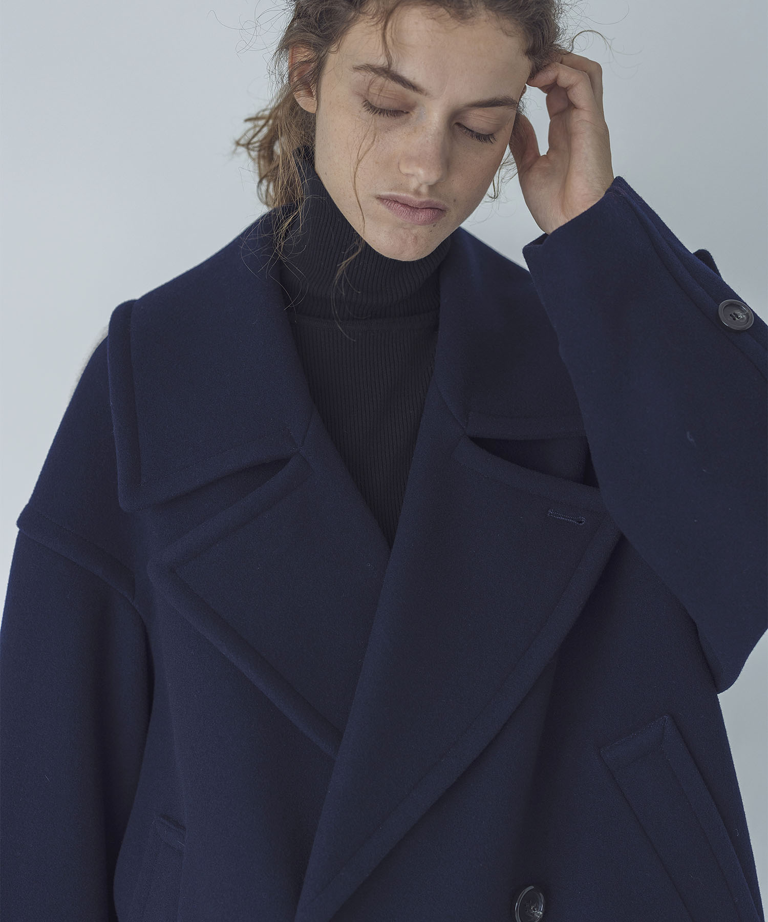 STUMBLY＞Melton/Boa Combination Pea Coat | AND ON JIONE STORE