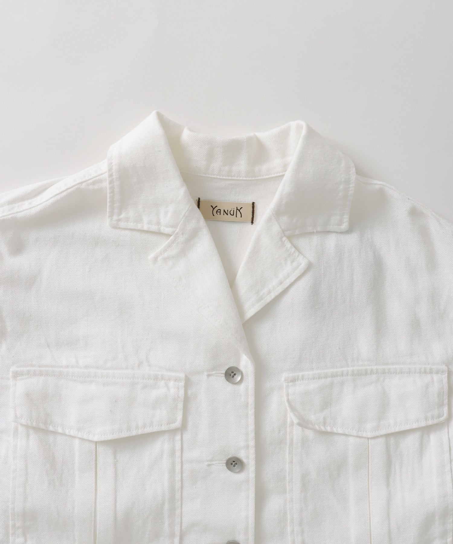 ＜YANUK＞open collar denim shirt