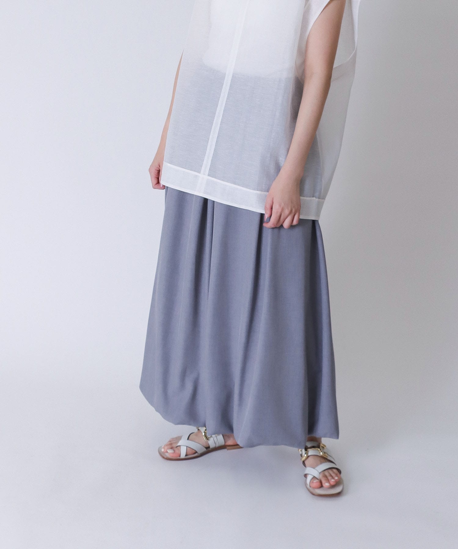 ＜Sugar Rose＞tuck flare balloon skirt