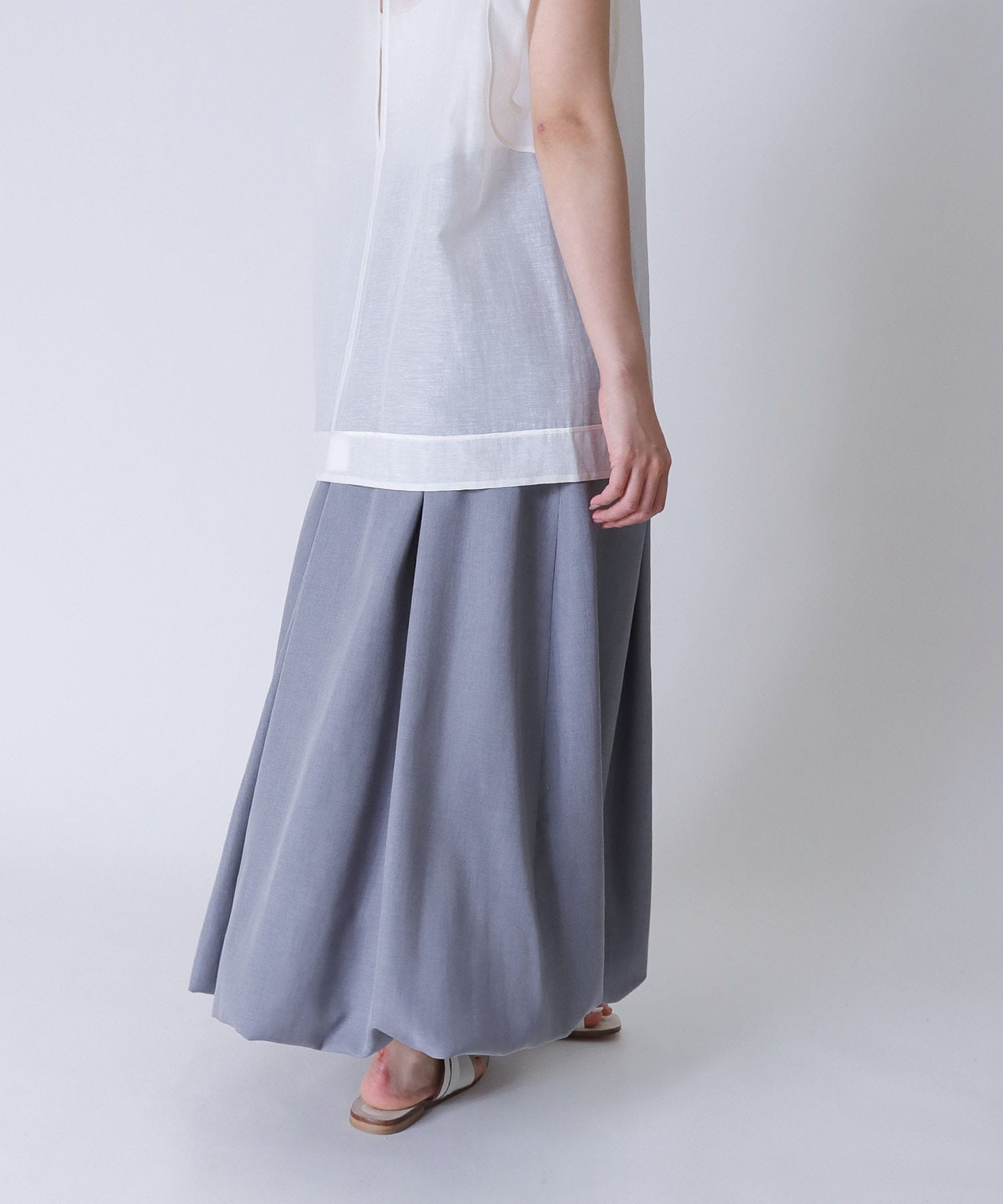 ＜Sugar Rose＞tuck flare balloon skirt