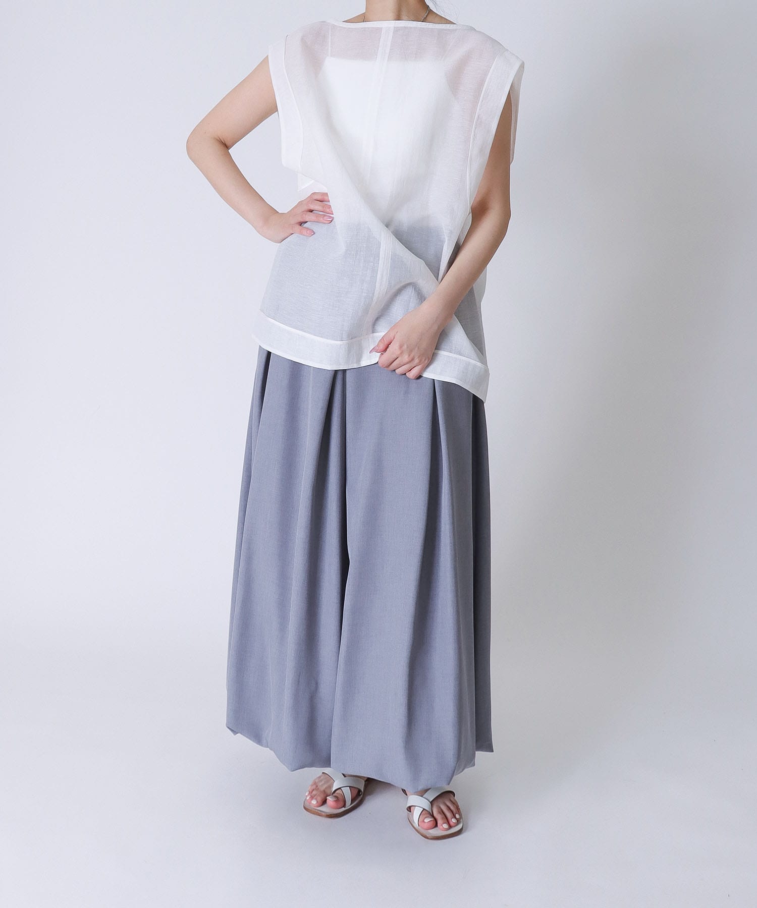 ＜Sugar Rose＞tuck flare balloon skirt