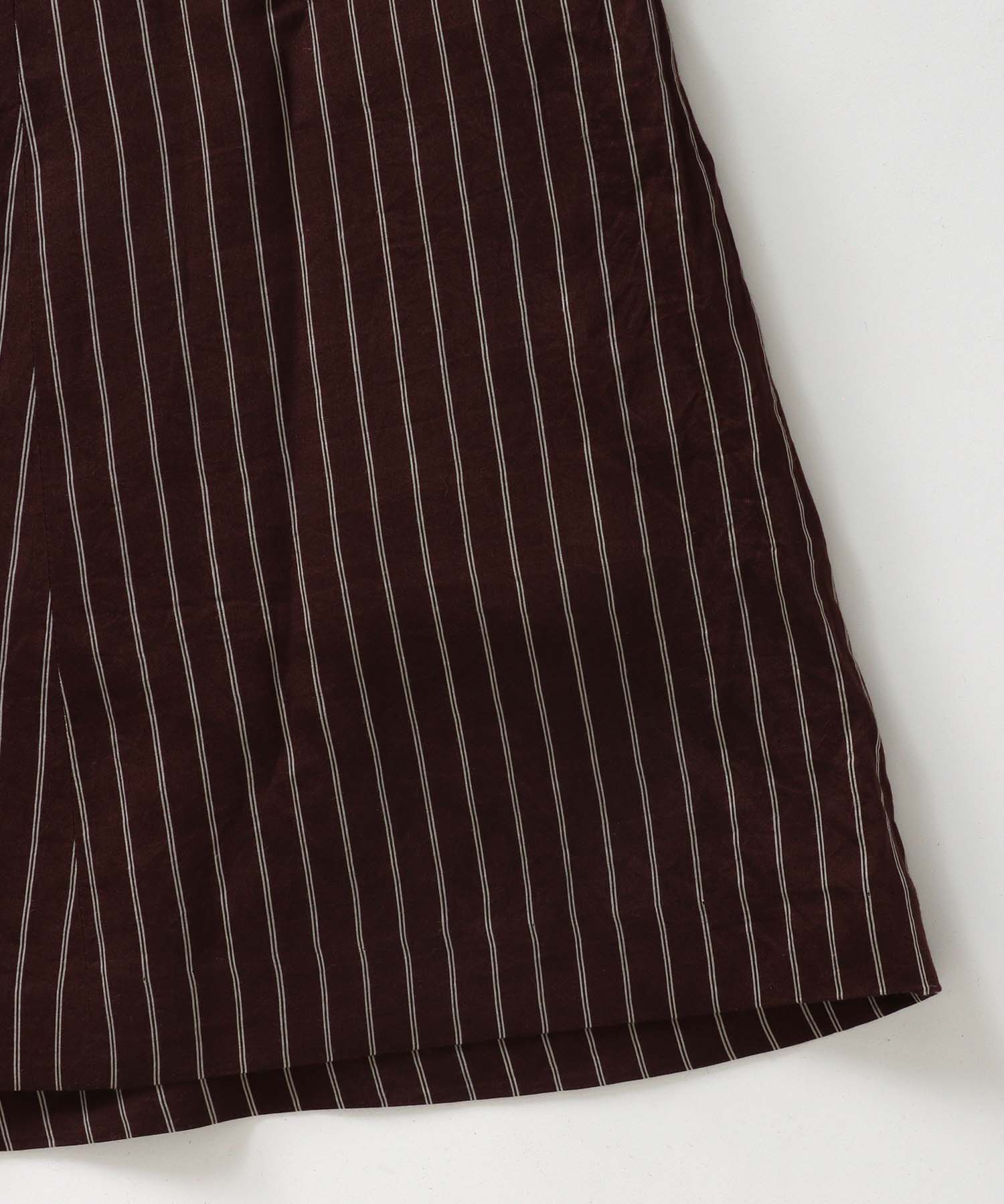 ＜B7＞stripe flare jumper dress