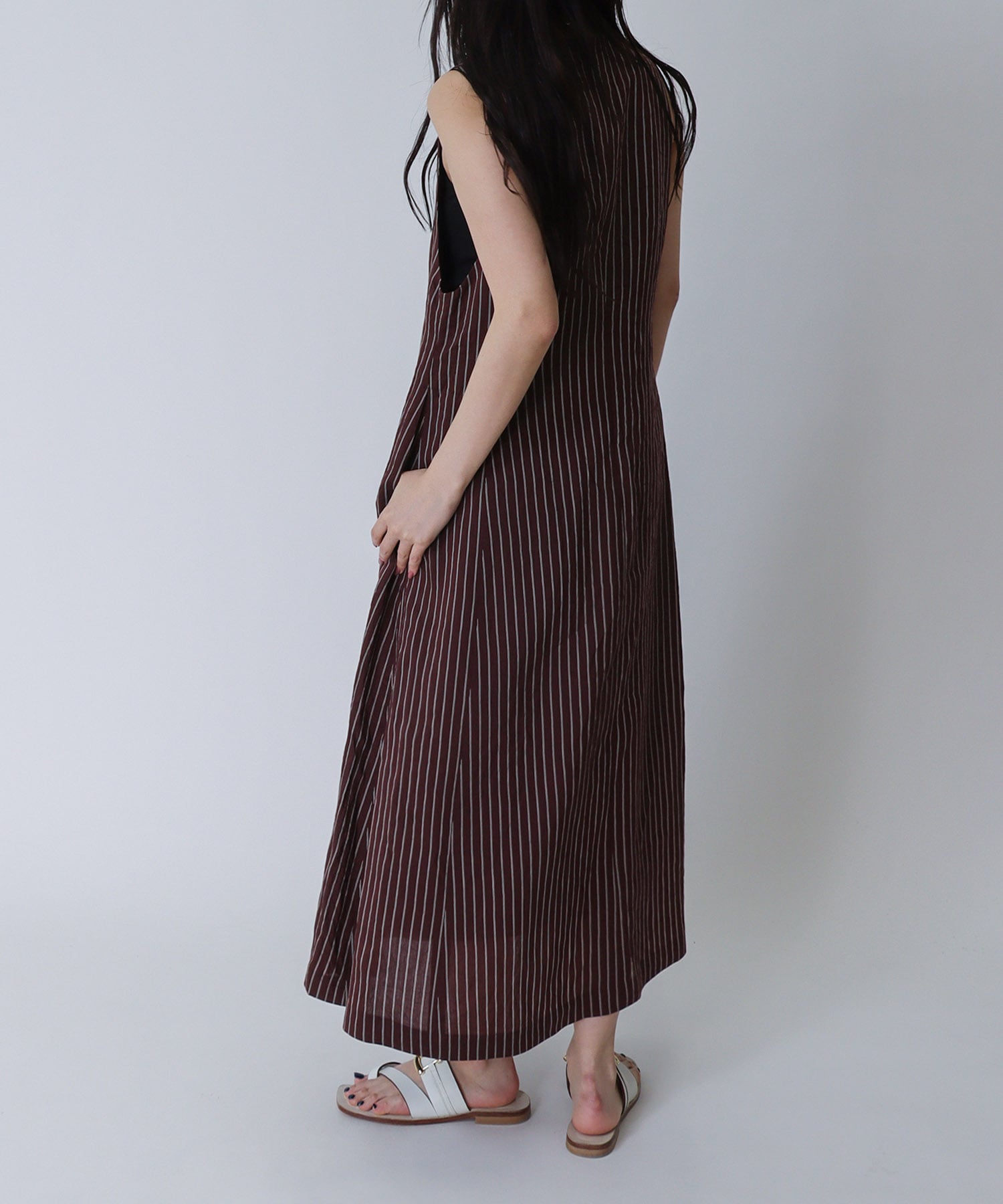 ＜B7＞stripe flare jumper dress