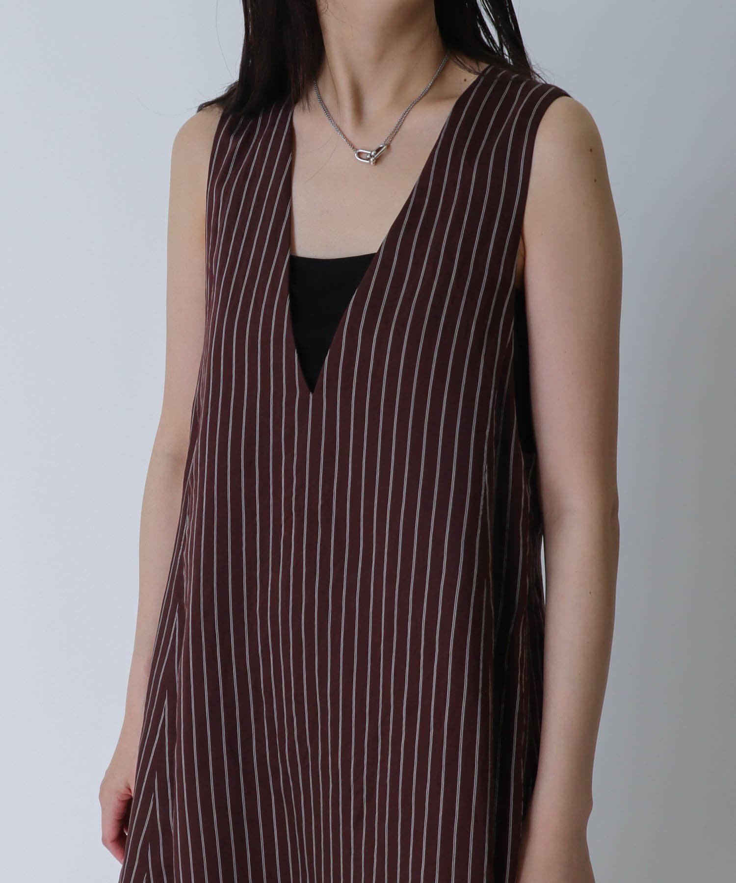 ＜B7＞stripe flare jumper dress