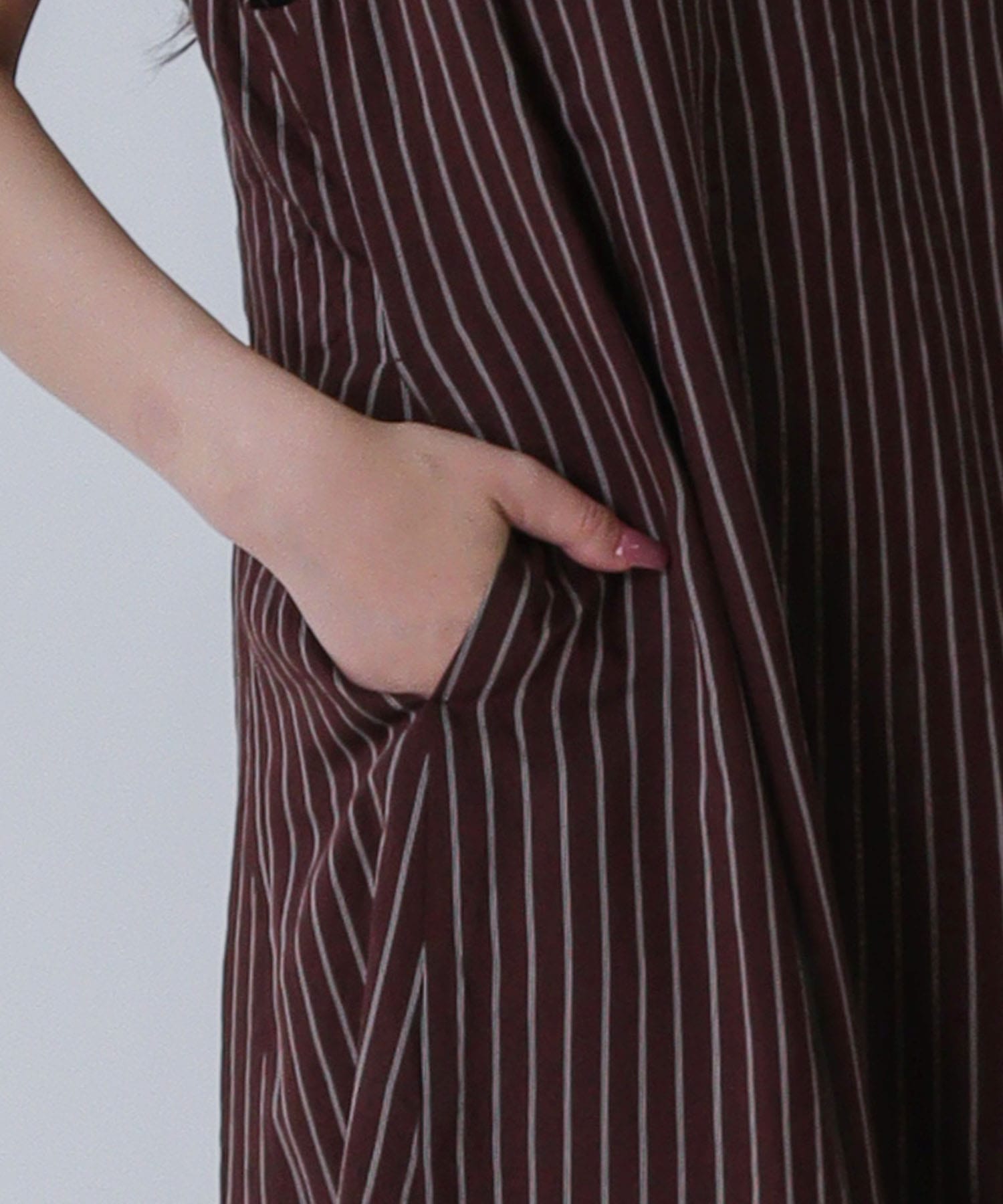 ＜B7＞stripe flare jumper dress
