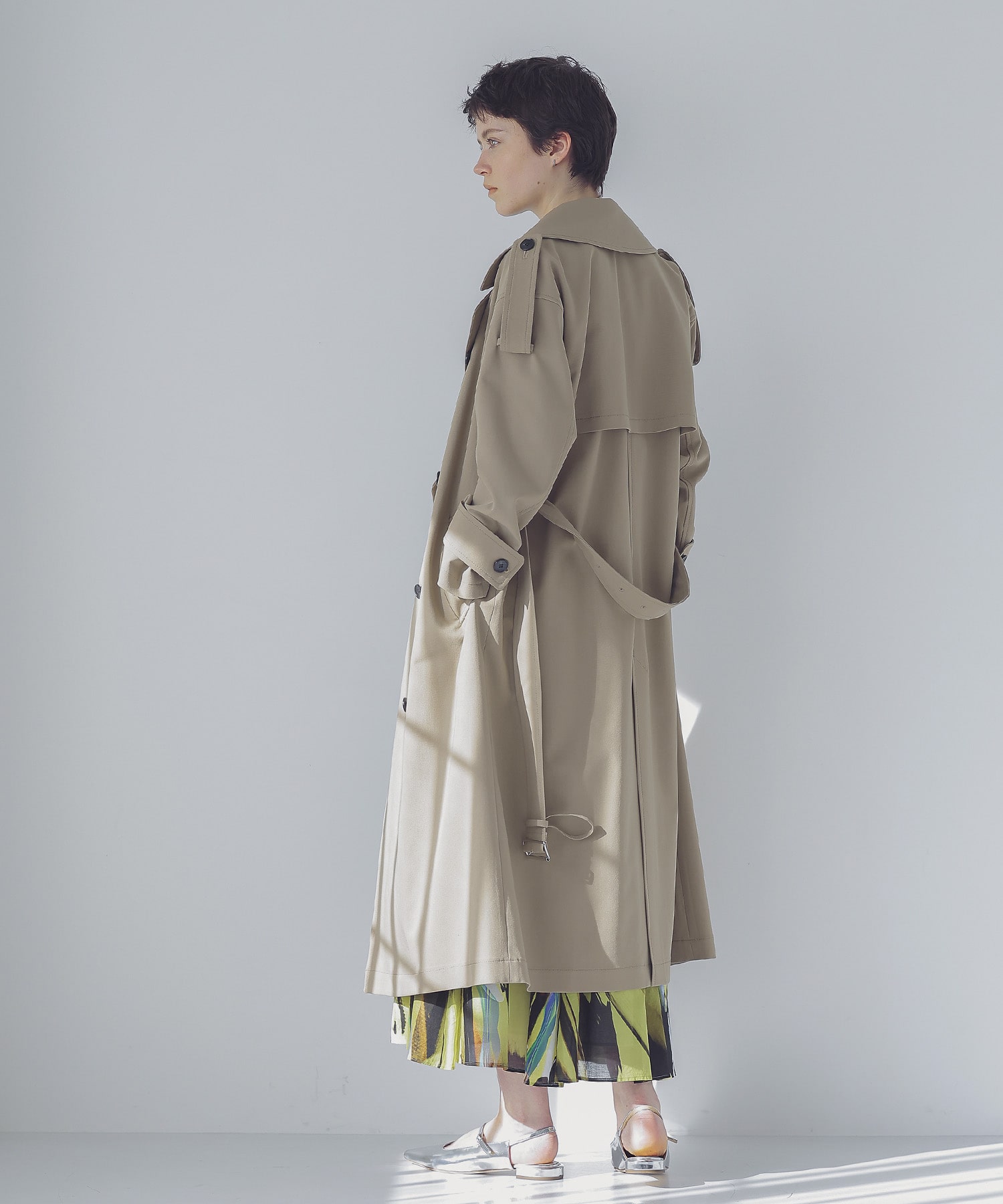 ＜B7＞clear twill trench coat