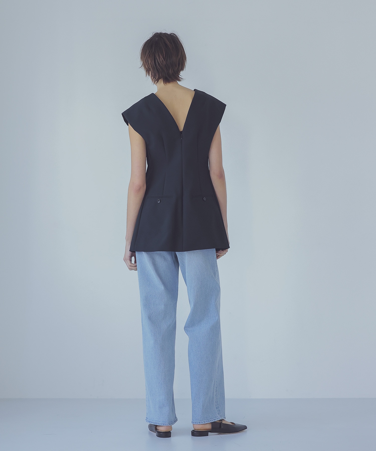 ＜VENIT＞double cloth vest