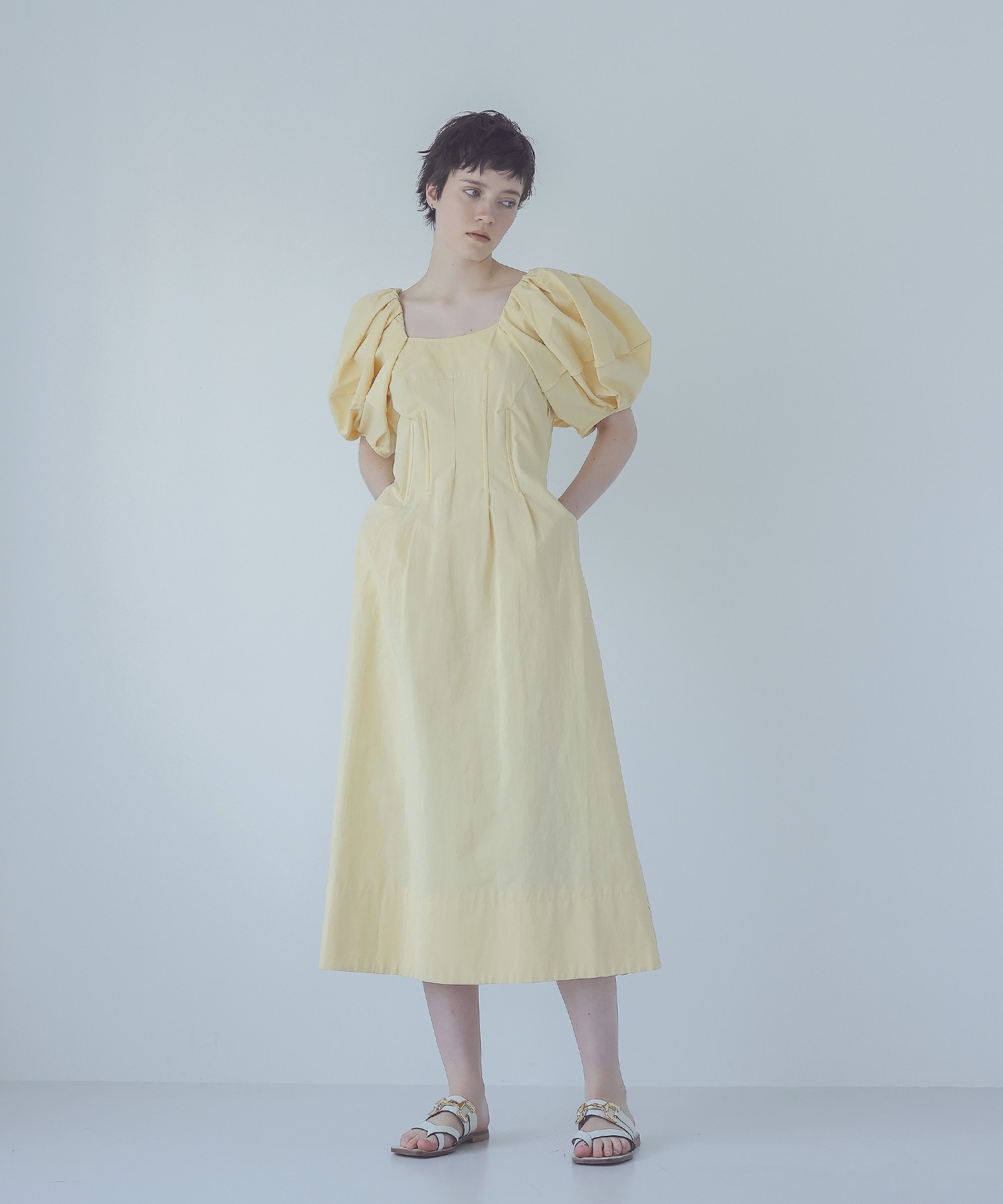 ＜VENIT＞cotton linen washer dress