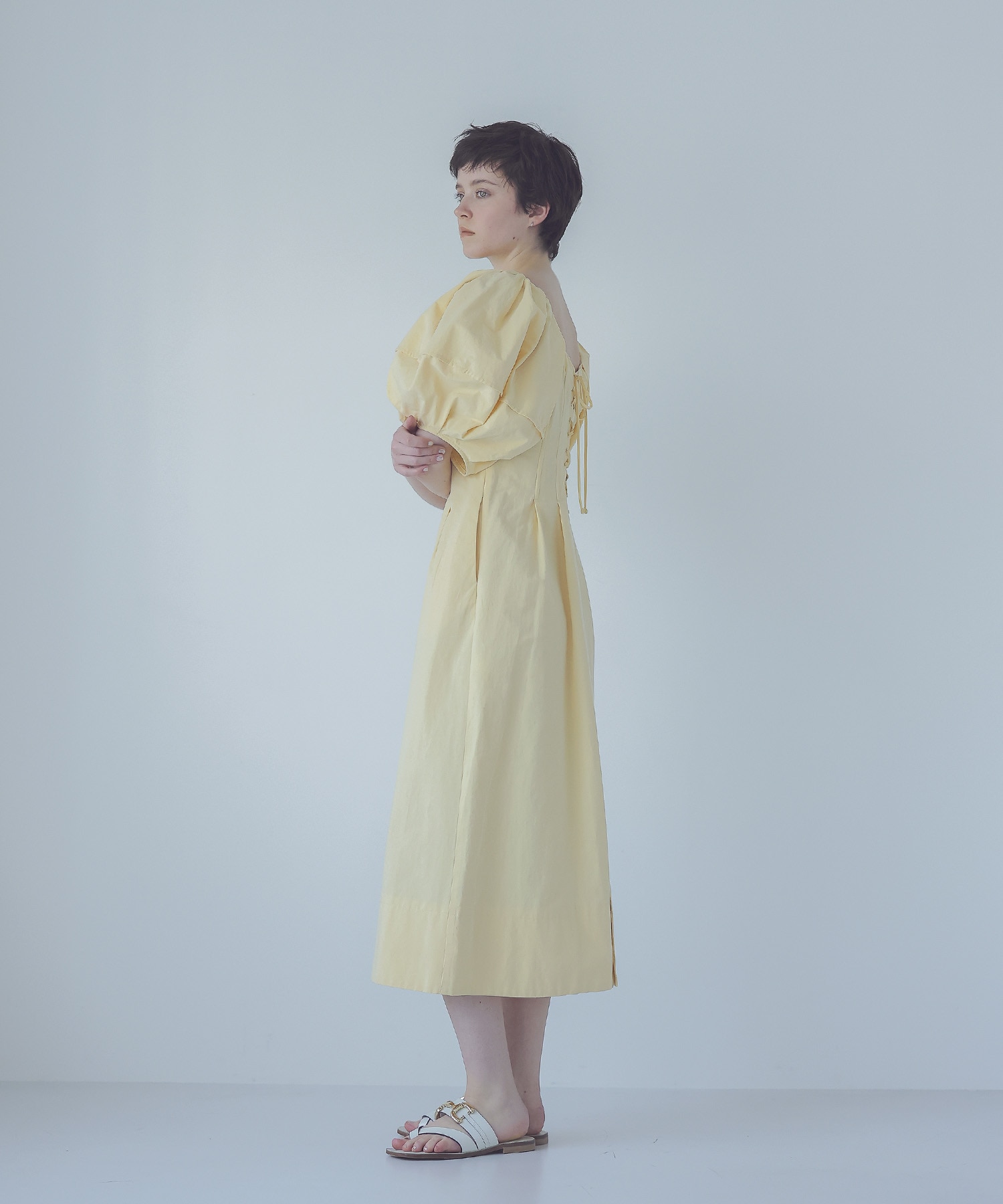 ＜VENIT＞cotton linen washer dress