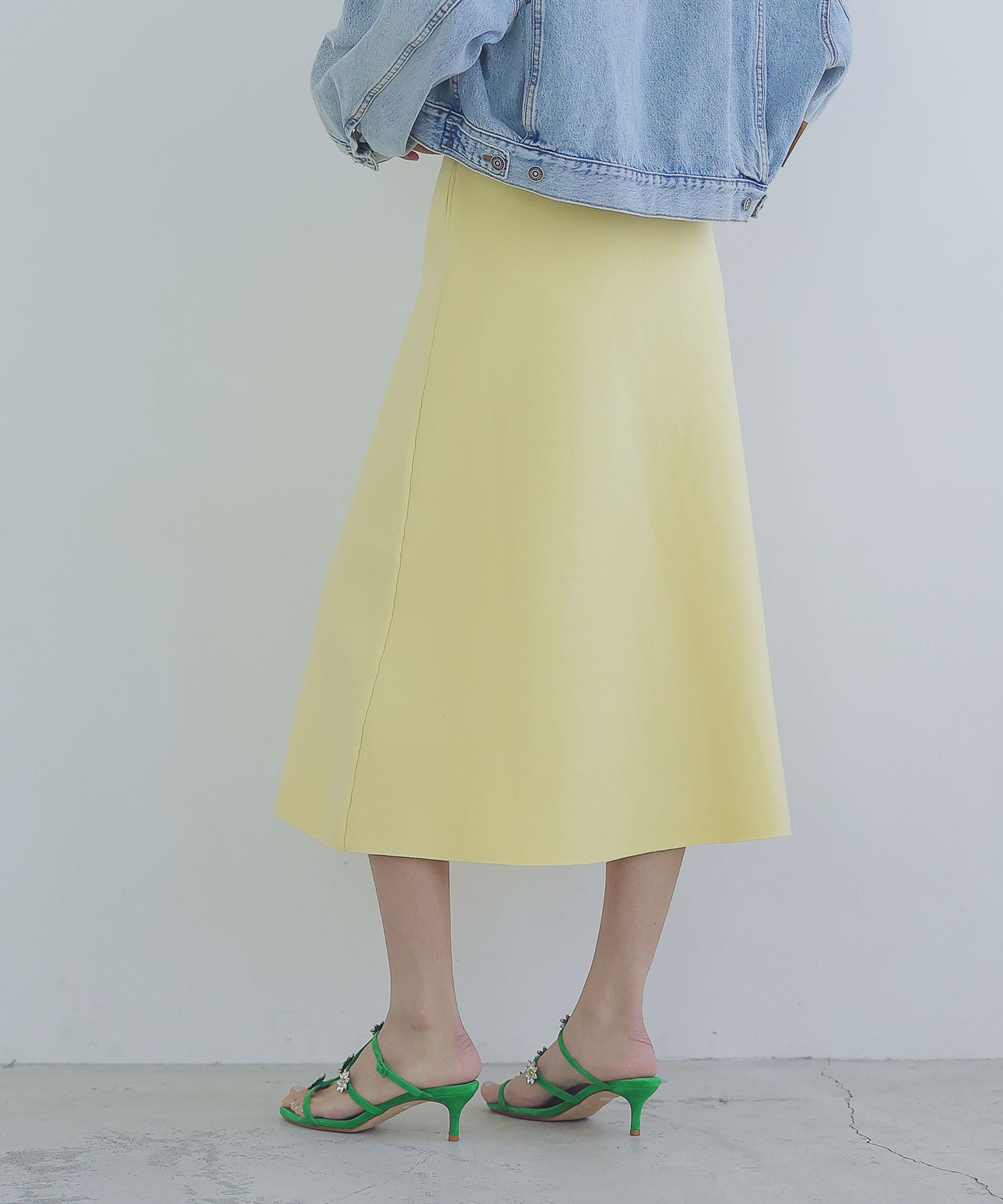 ＜VENIT＞cotton silk linen zip skirt