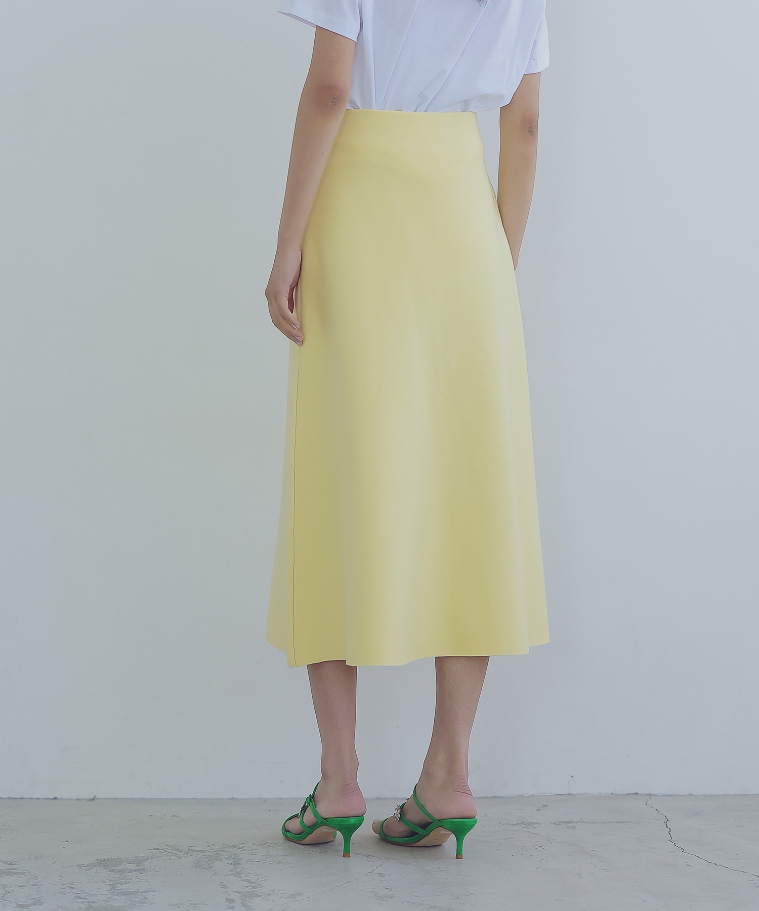 ＜VENIT＞cotton silk linen zip skirt