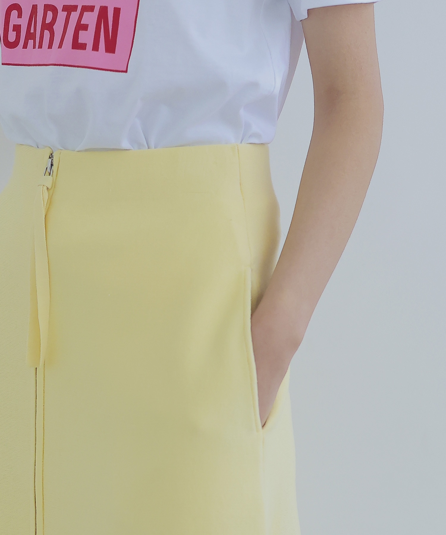 ＜VENIT＞cotton silk linen zip skirt