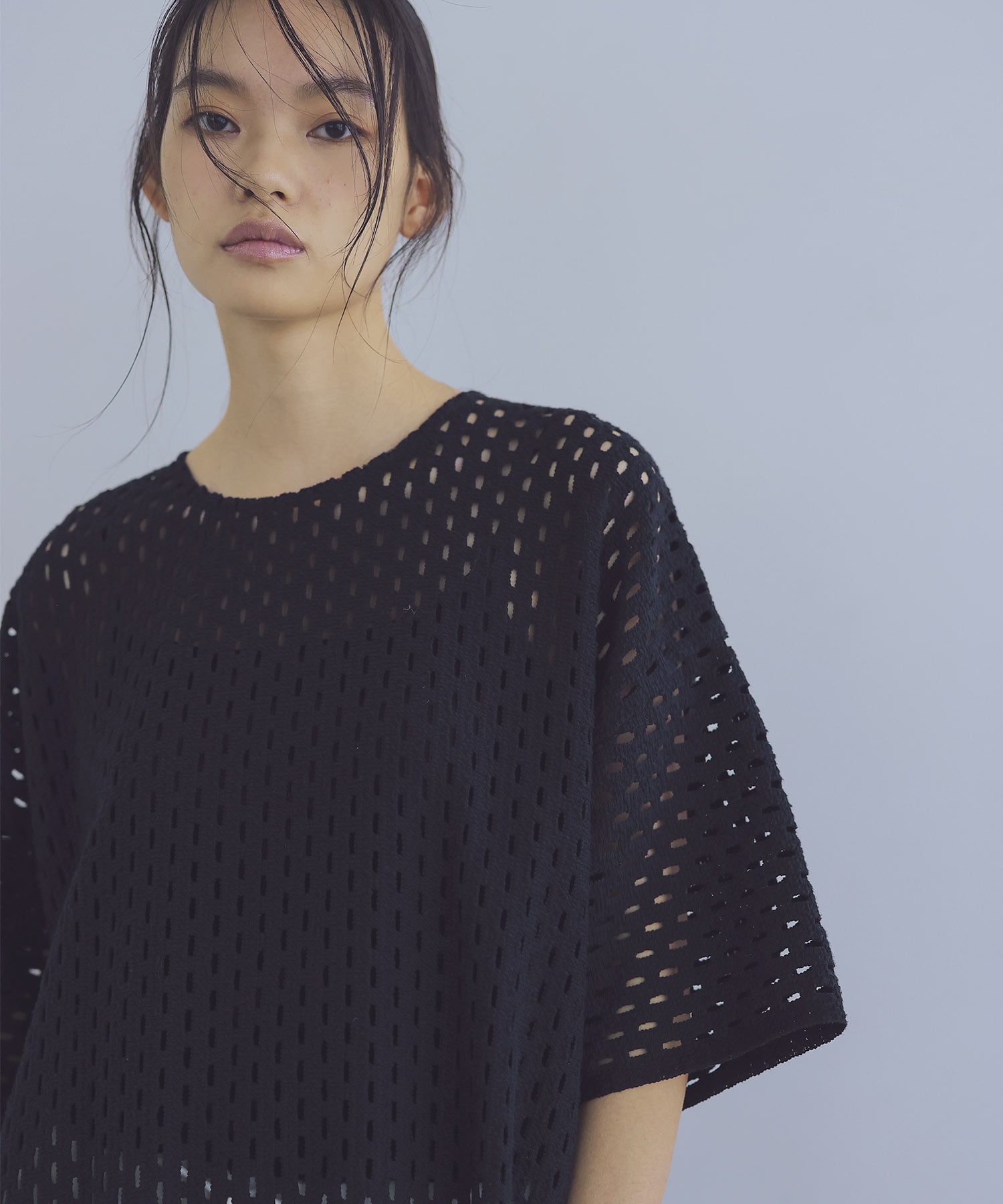 ＜VENIT＞lace fringe pull