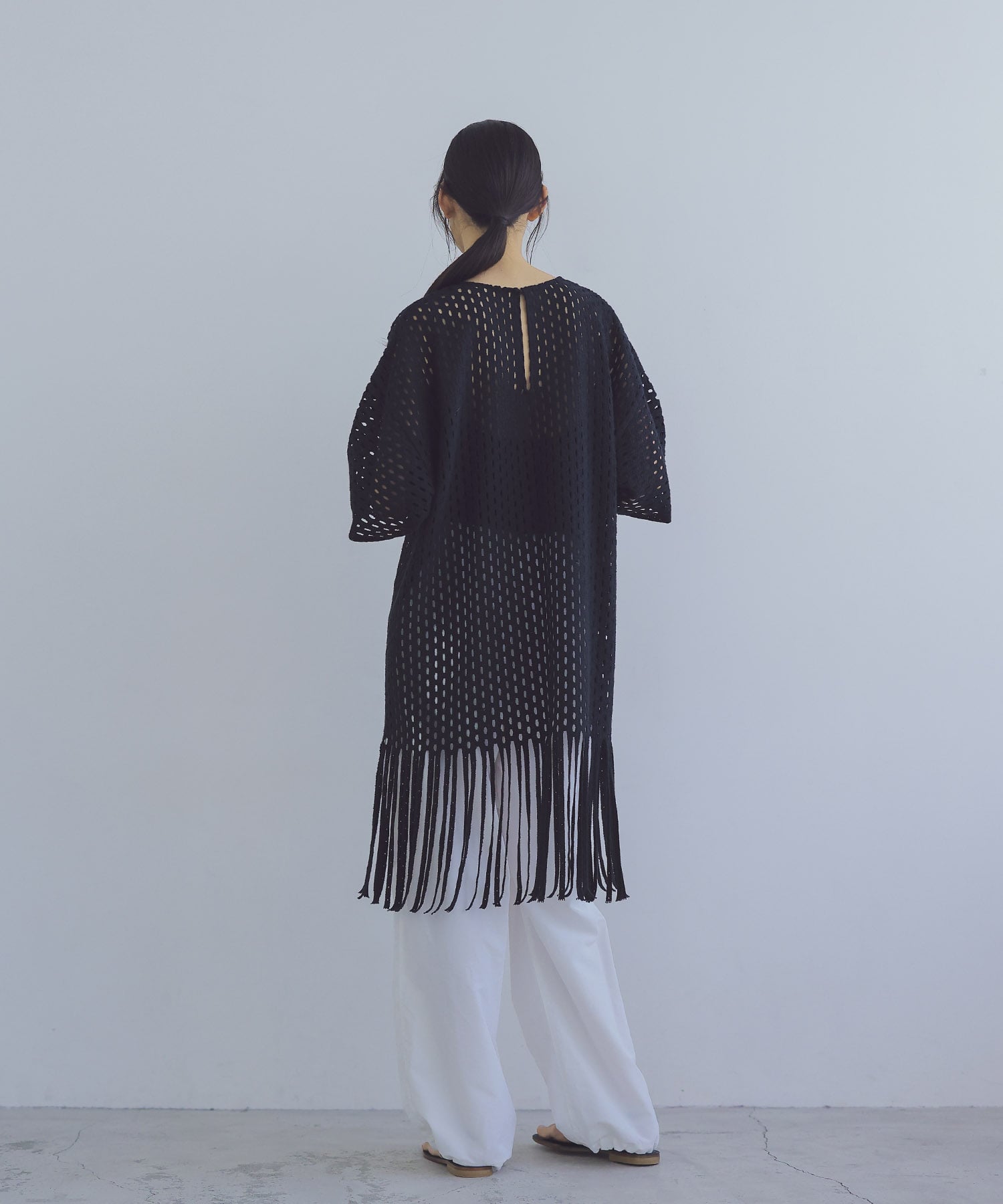 ＜VENIT＞lace fringe pull