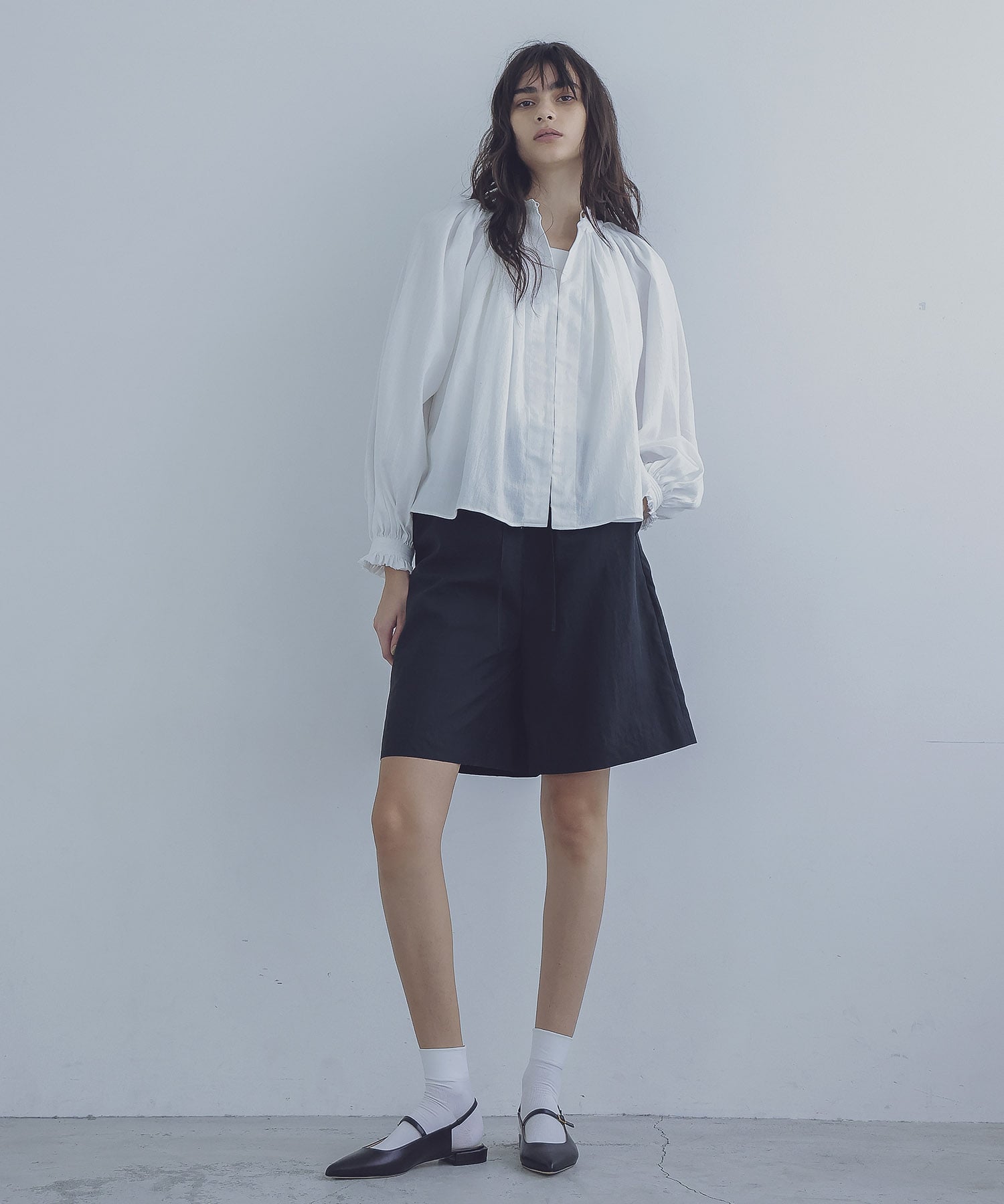 ＜sana＞gather blouse