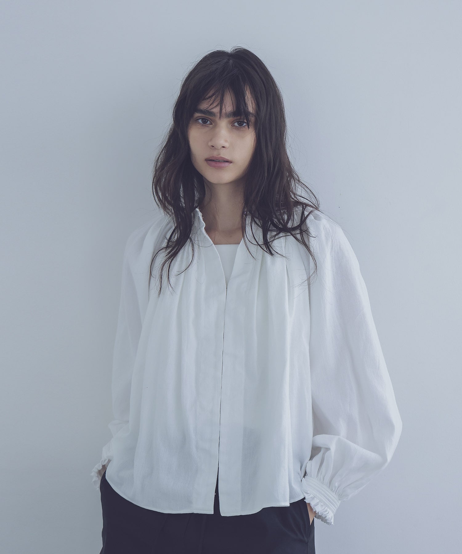 ＜sana＞gather blouse