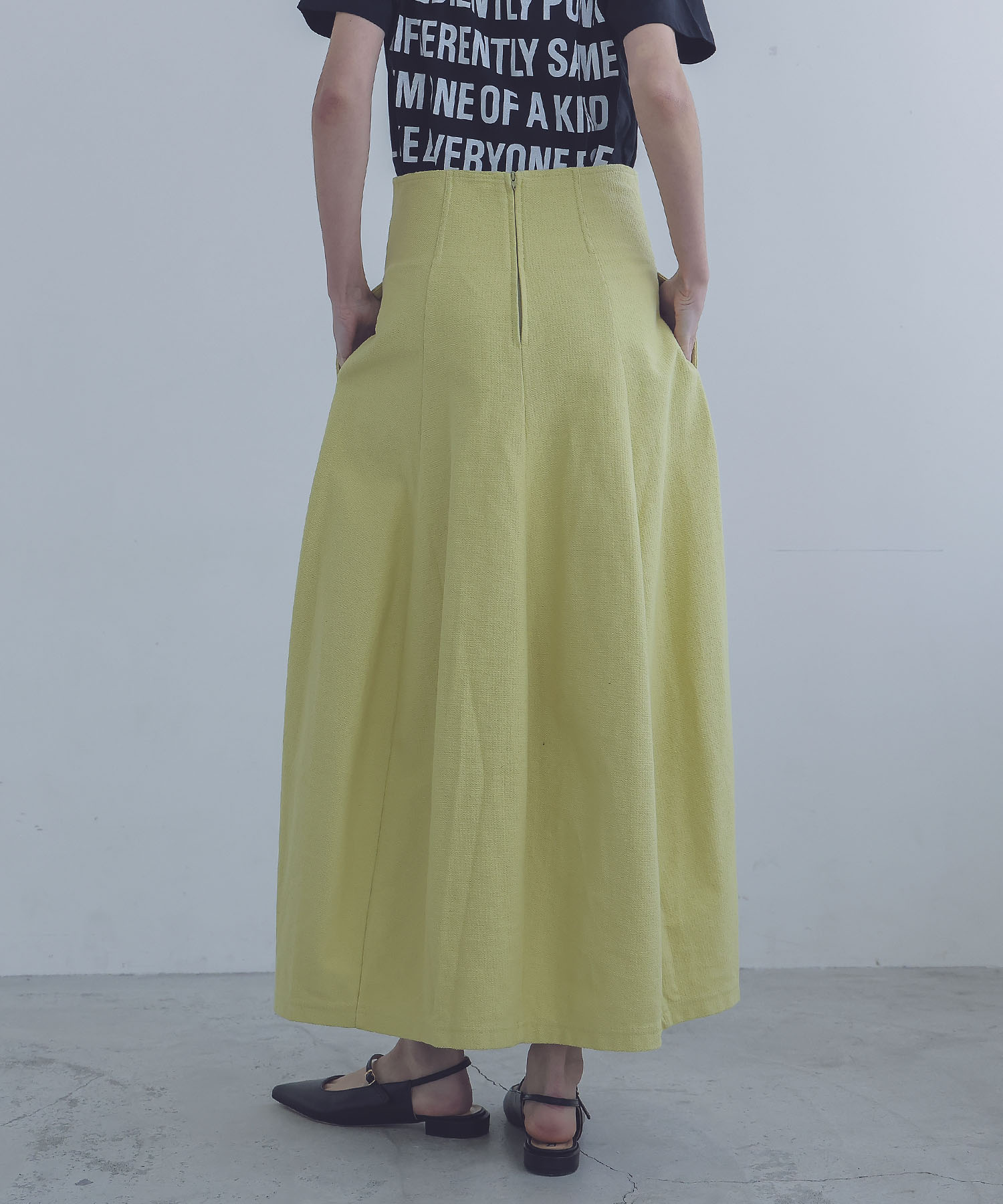 ＜sana＞midlle jersey balloon skirt