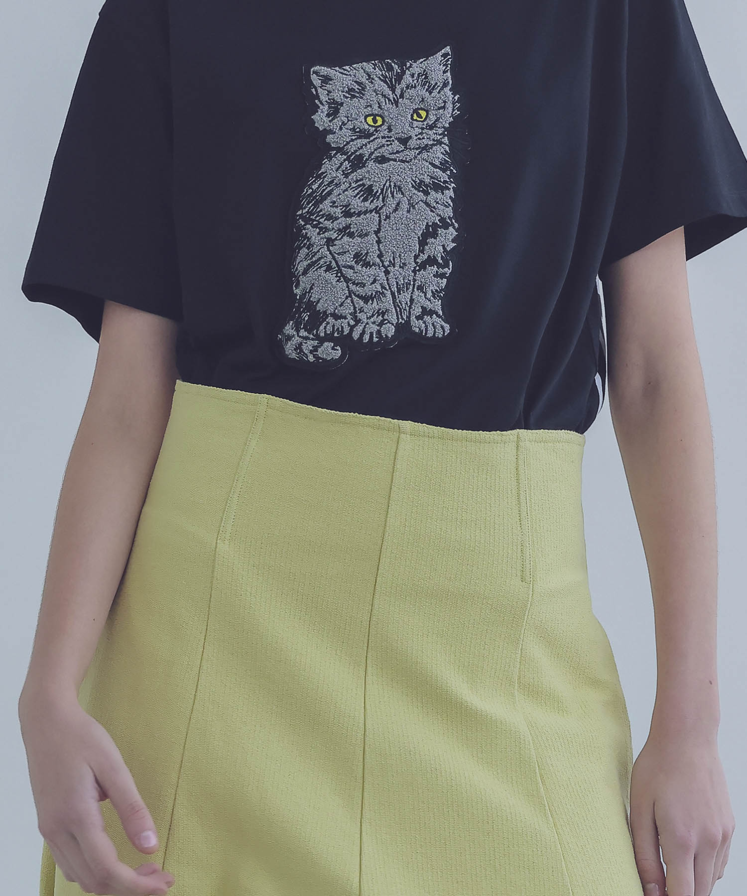 ＜sana＞midlle jersey balloon skirt