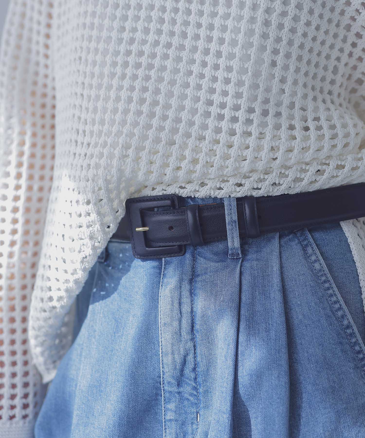 ＜MAISON BOINET＞leather wrap buckle belt