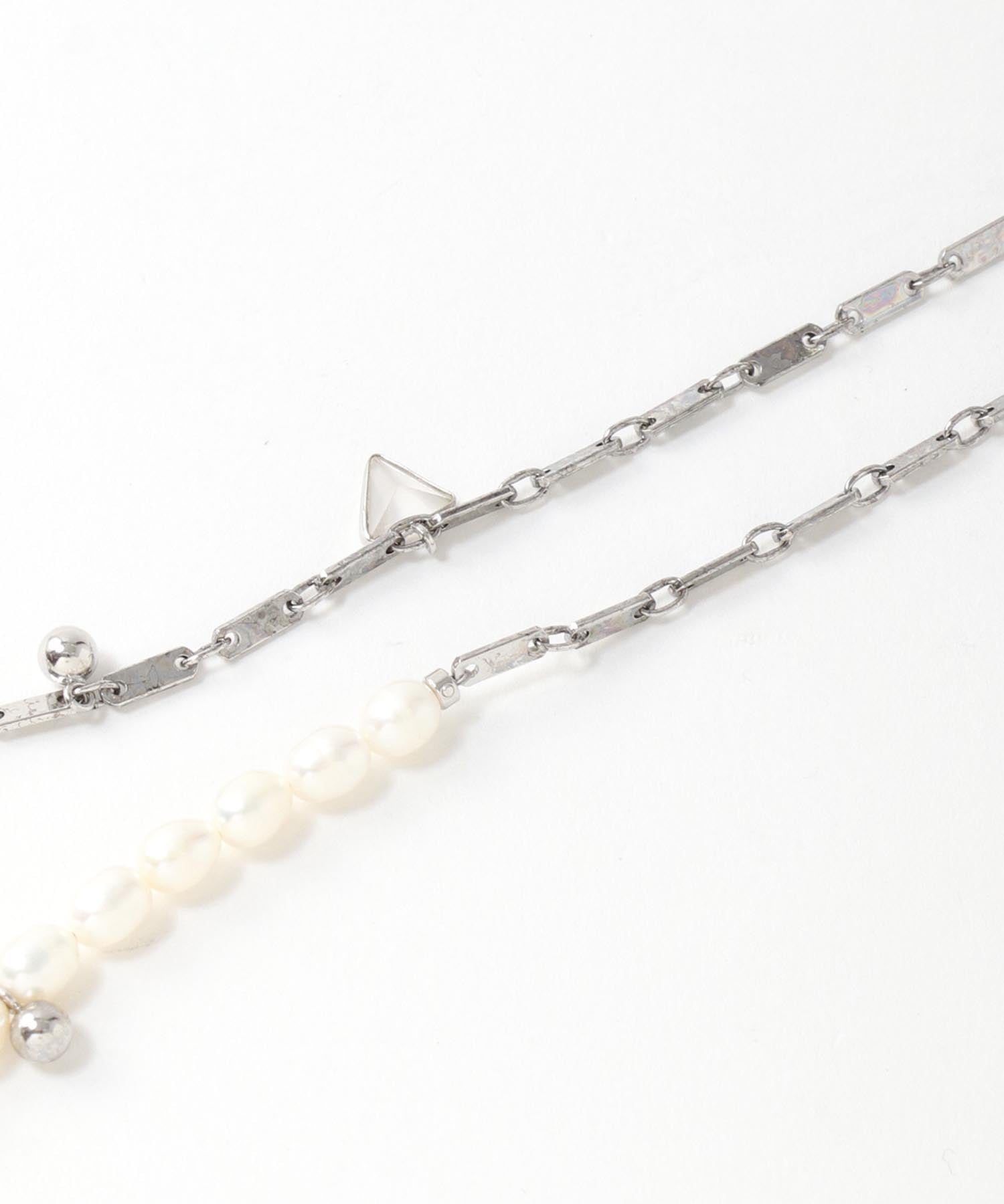 ＜ADER .bijoux＞GEM stone pearl mix short necklace