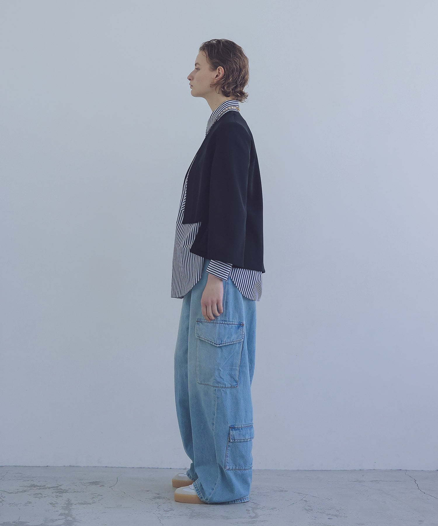 ＜HAIKURE＞bethany cargo lipari blue-asian fit pants