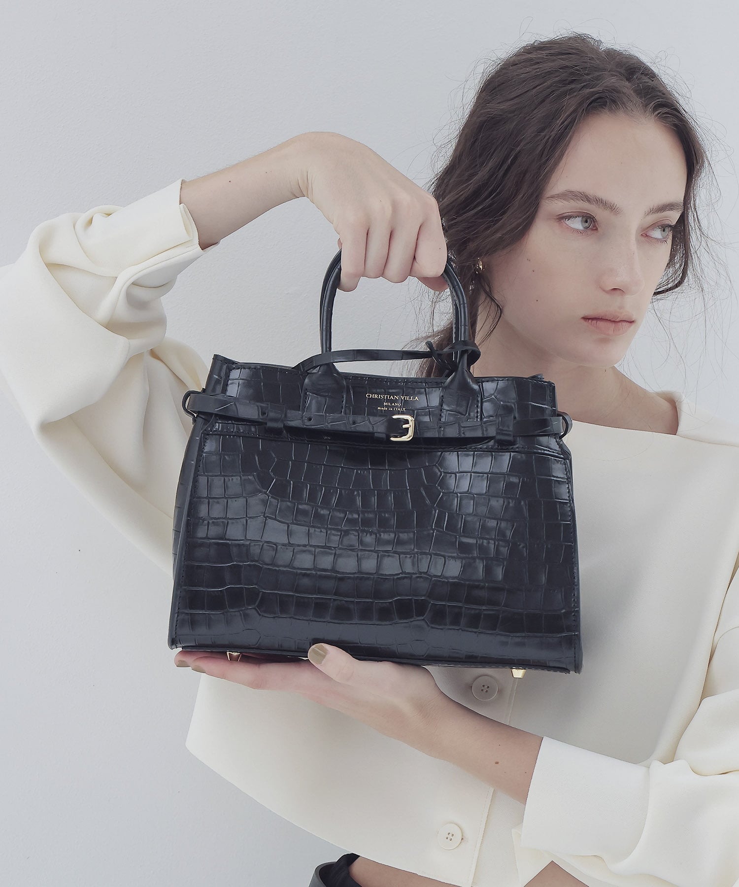 クロエBAYLEE 許可なく ベイリーパイソン✖️ブラウン2wayハンドバッグ