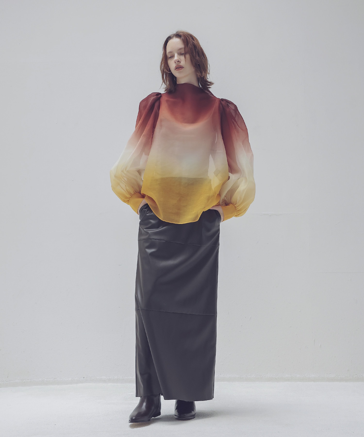 ＜STUMBLY＞Bottleneck Volume Sleeve Blouse