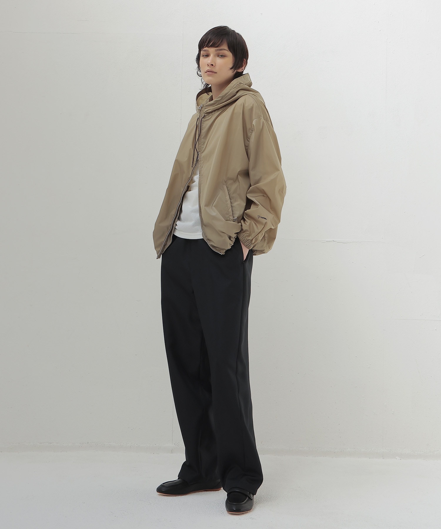 ＜THREE DOTS TURQUOISE× DRESSLAVE＞150D POLYEESTER LINE CURVE PANTS