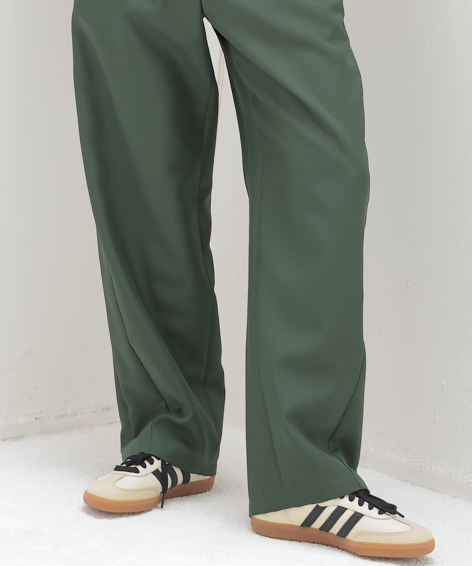 ＜THREE DOTS TURQUOISE× DRESSLAVE＞150D POLYEESTER LINE CURVE PANTS