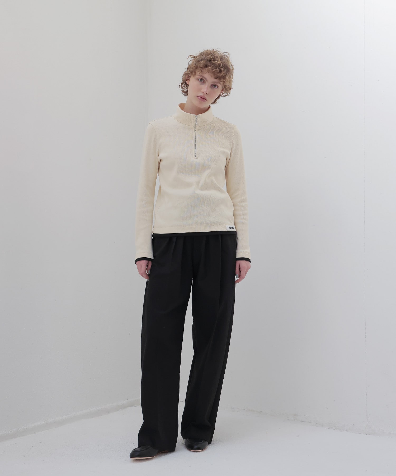＜THREE DOTS TURQUOISE × DRESSLAVE＞HALF ZIP PULLOVER