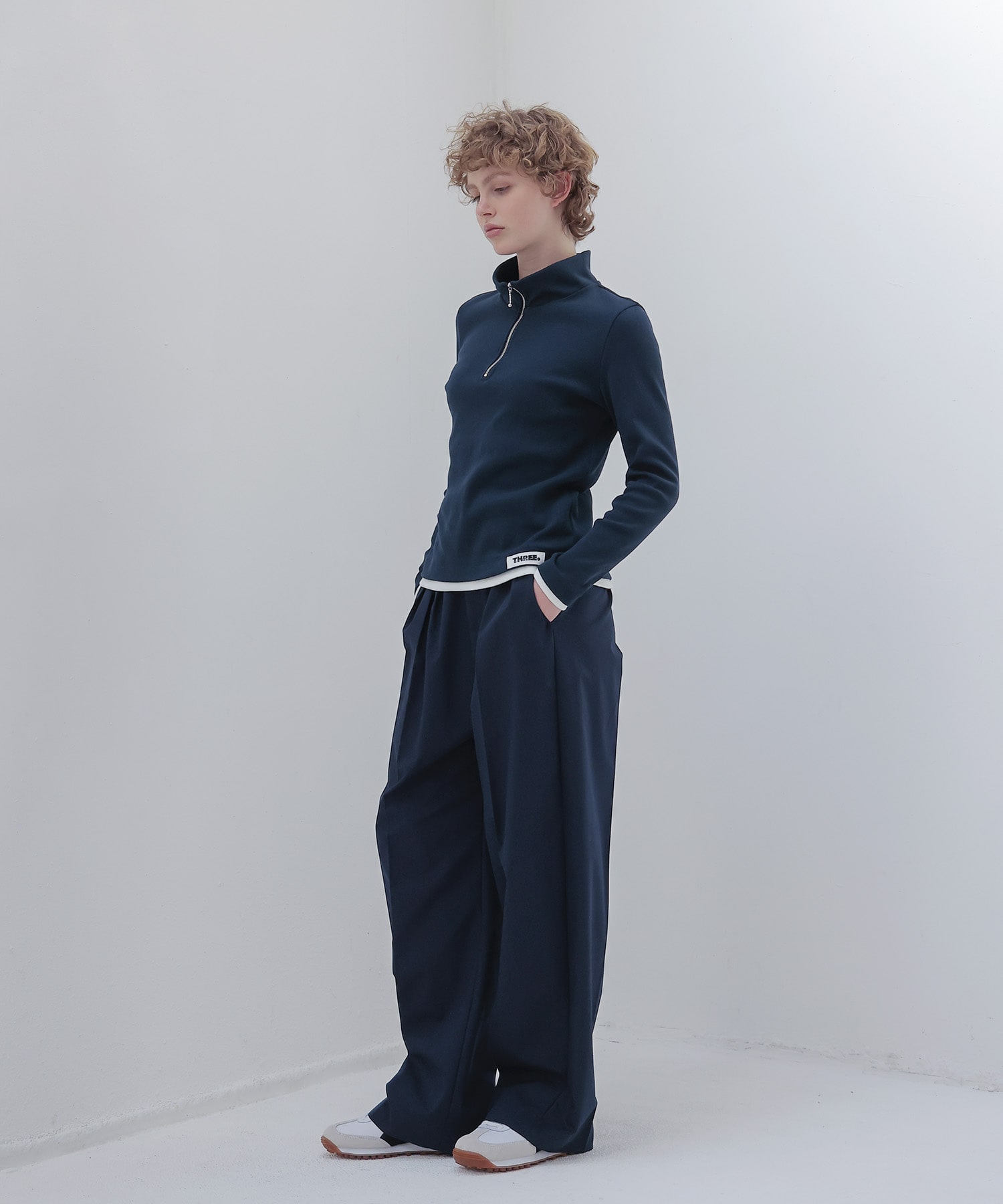 ＜THREE DOTS TURQUOISE × DRESSLAVE＞HALF ZIP PULLOVER
