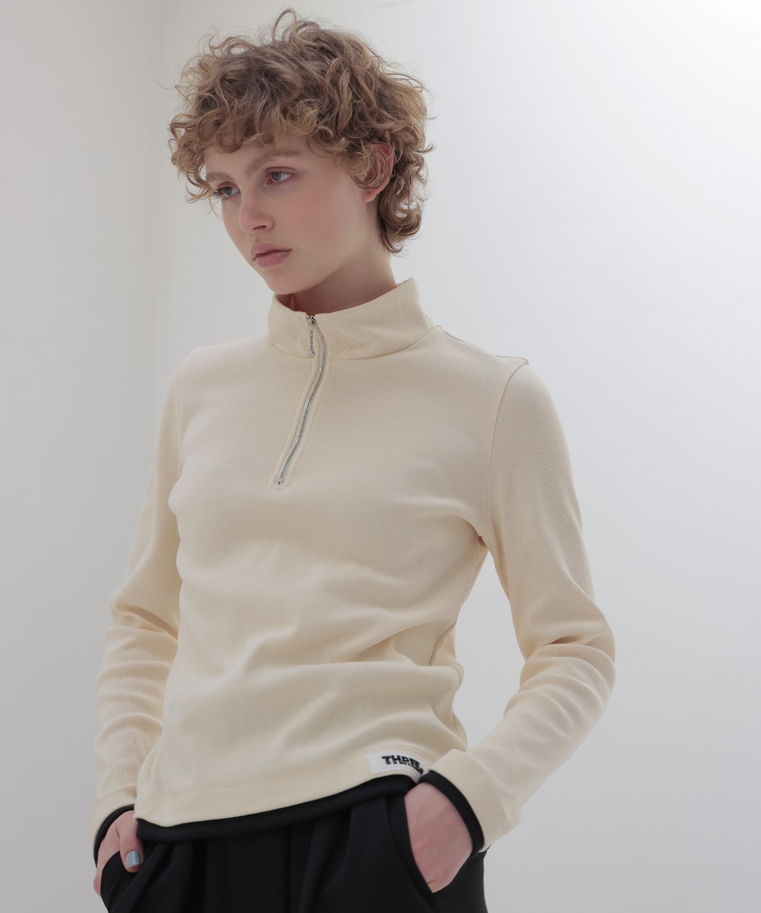 ＜THREE DOTS TURQUOISE × DRESSLAVE＞HALF ZIP PULLOVER
