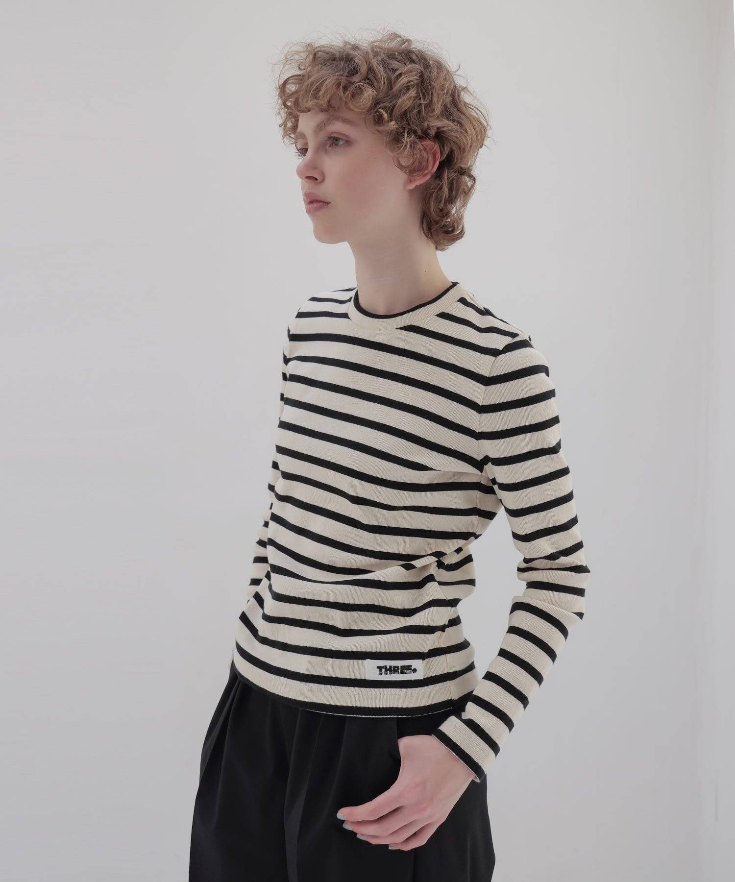 ＜THREE DOTS TURQUOISE × DRESSLAVE＞BORDER LONG SLEEVE TEE