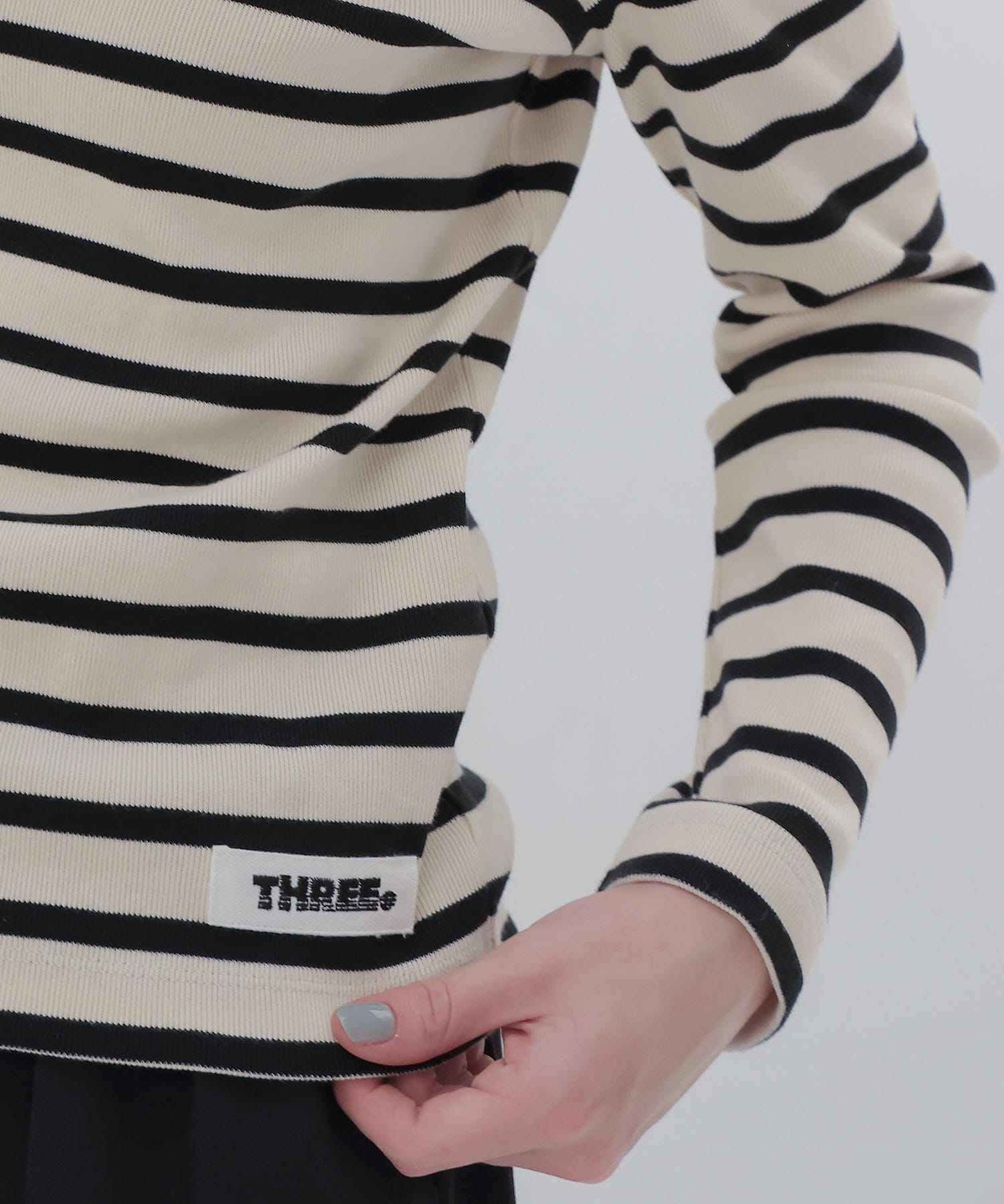 ＜THREE DOTS TURQUOISE × DRESSLAVE＞BORDER LONG SLEEVE TEE