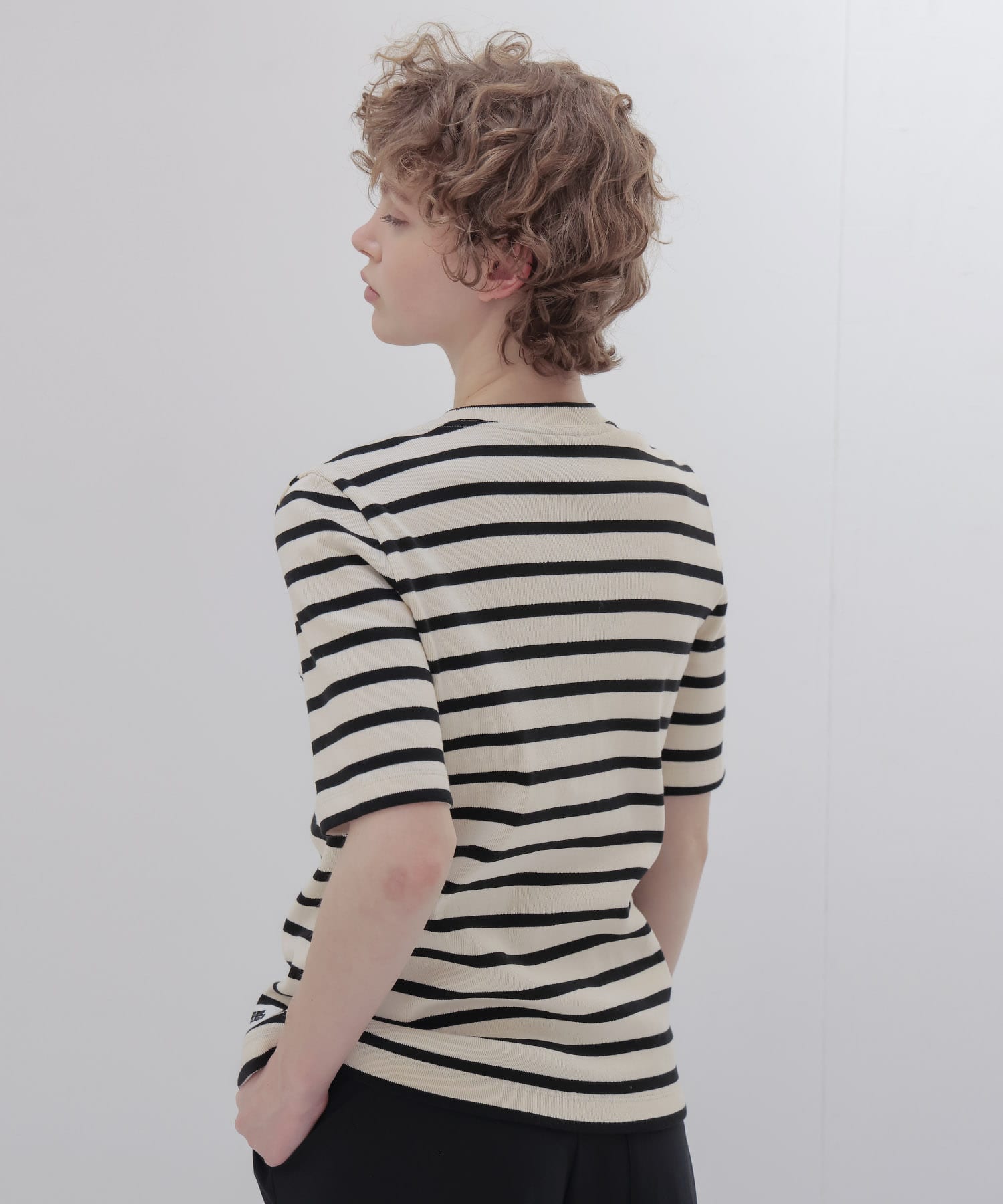 ＜THREE DOTS TURQUOISE × DRESSLAVE＞BORDER HALF SLEEVE TEE