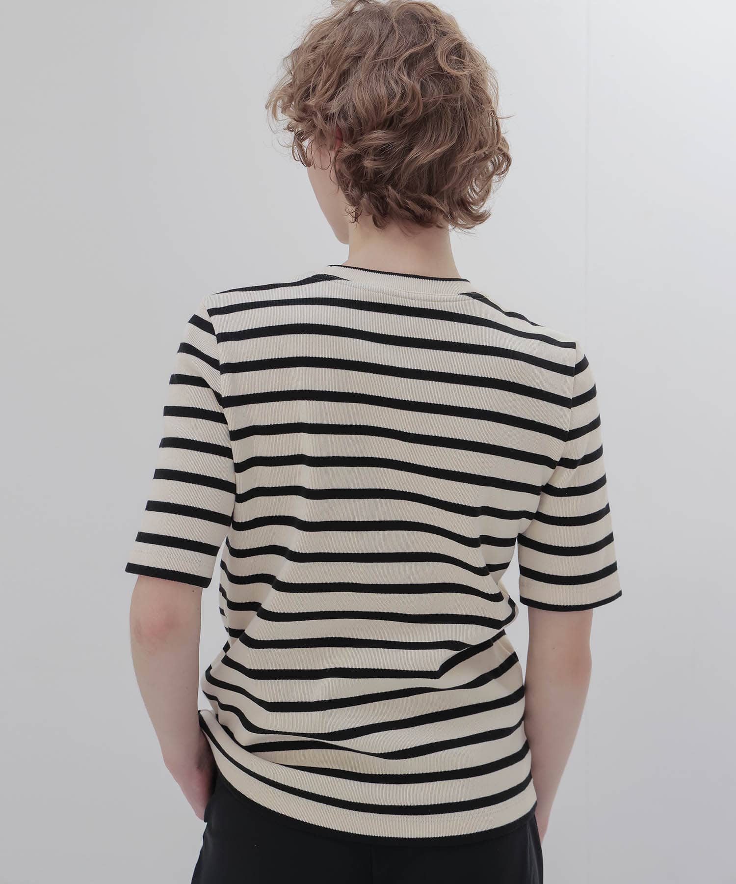 ＜THREE DOTS TURQUOISE × DRESSLAVE＞BORDER HALF SLEEVE TEE