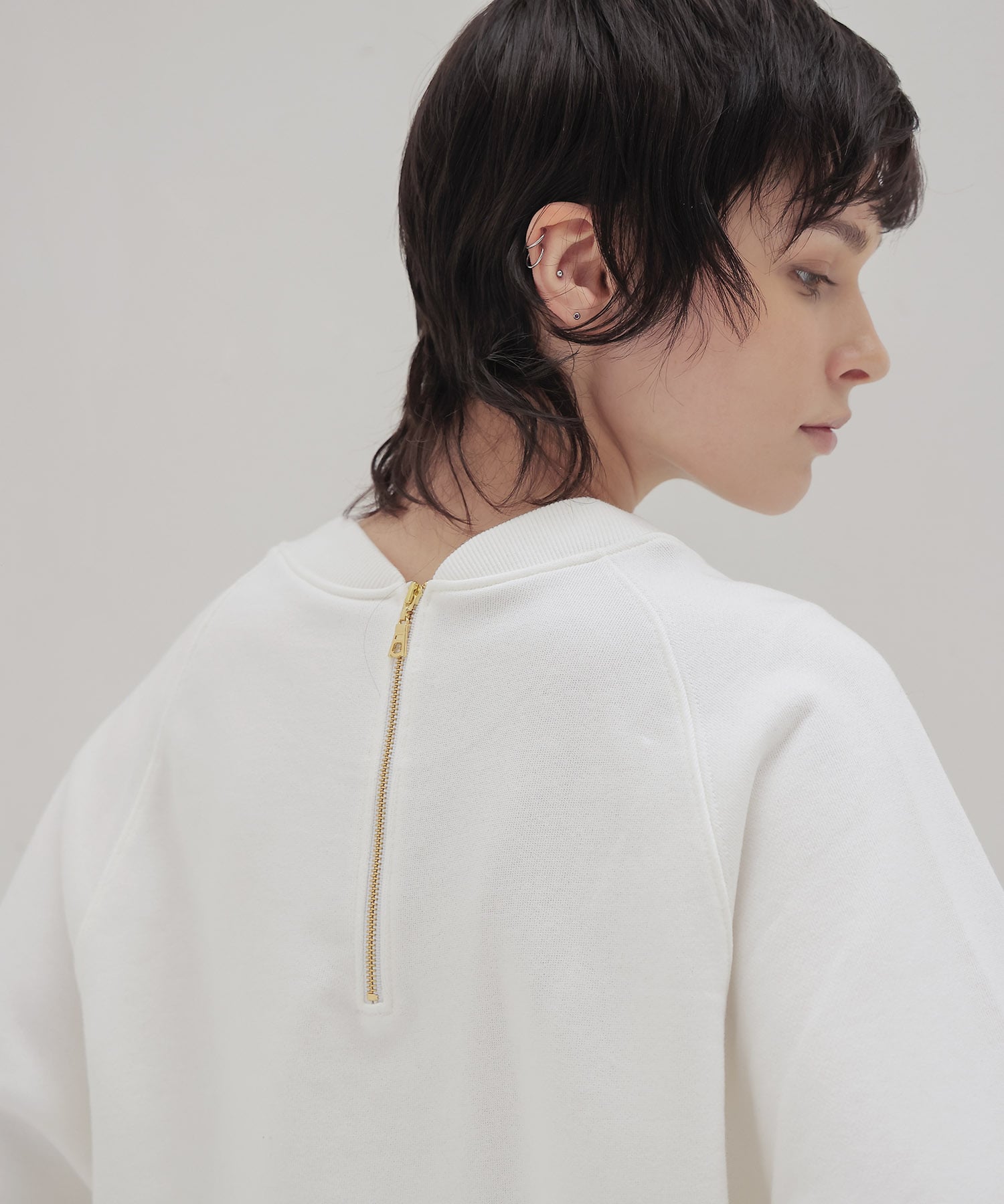 ＜Sugar Rose＞zip 2way sweat pull